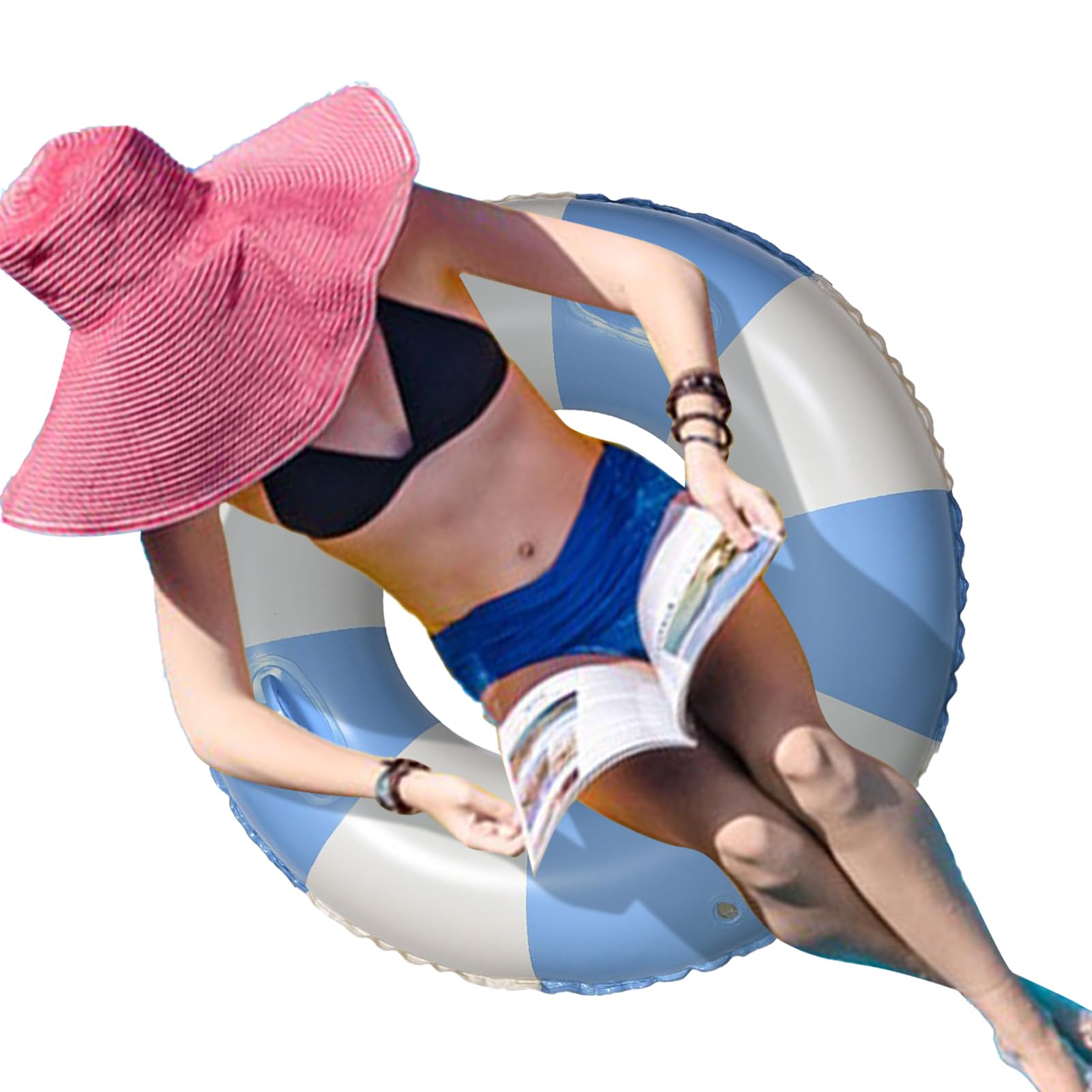 Ciambella da Nuoto - Galleggiante a di O - Mancini Gonfiabili Rinforzati con Maniglie Anti-Ribaltamento per Adulti Giochi Acquatici Spiaggia Estate
