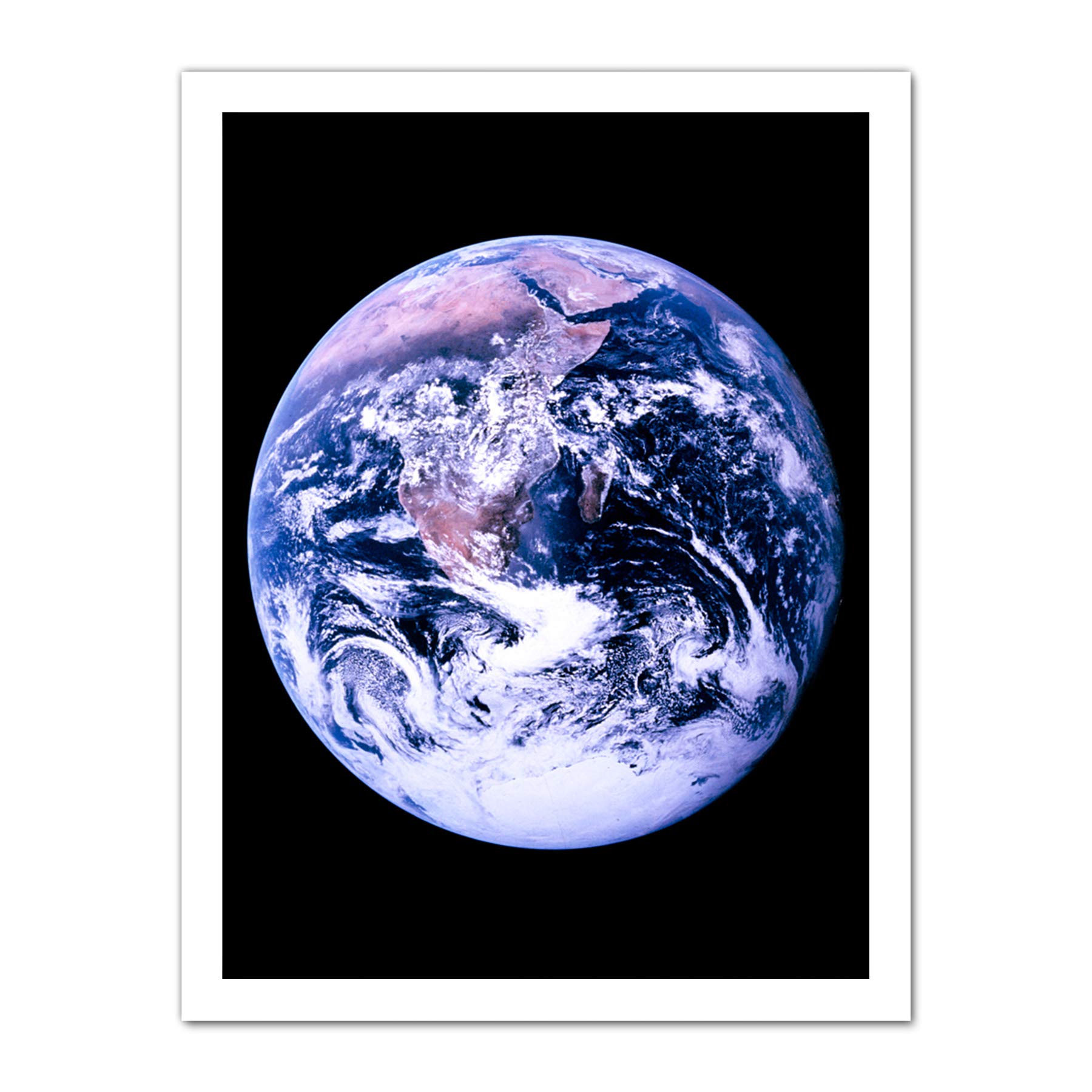 Space NASA Earth Apollo 17 Blue Marble Photograph Artwork Framed Wall Art Print 18X24 Inch