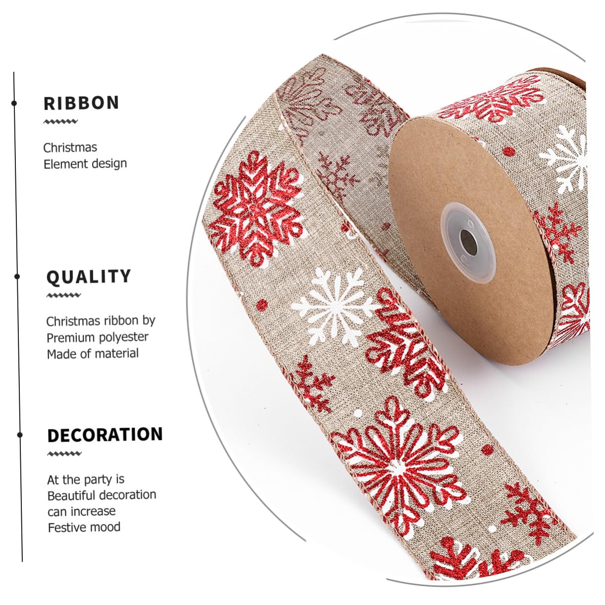 Housoutil 3 Rollos Cinta de Navidad con Diseño de de Metros para Decoración de Árboles Regalos y Manualidades Navideñas y