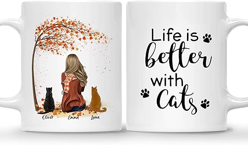 Miniatura 16 de Gossby Taza de café personalizada para mujer, regalo personalizado para mamá con diseño, nombre, raza, cumpleaños, día de la madre, regalo temático