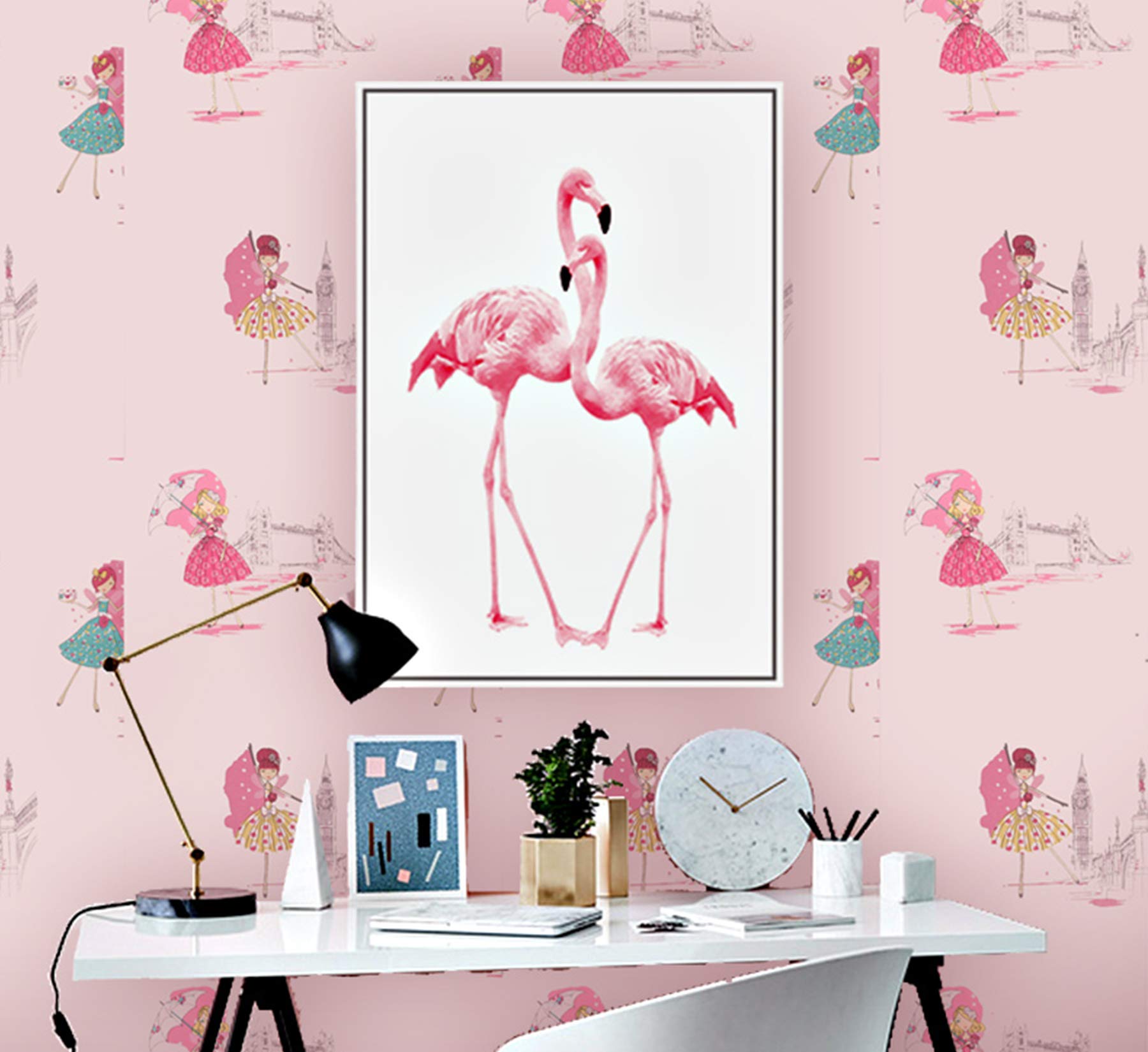 OREN EMPOWER- create your choices HY9057 Beautiful Angels PVC Vinyl Waterproof Wallpaper for Baby Girl (W - 45cm, L - 330cm)