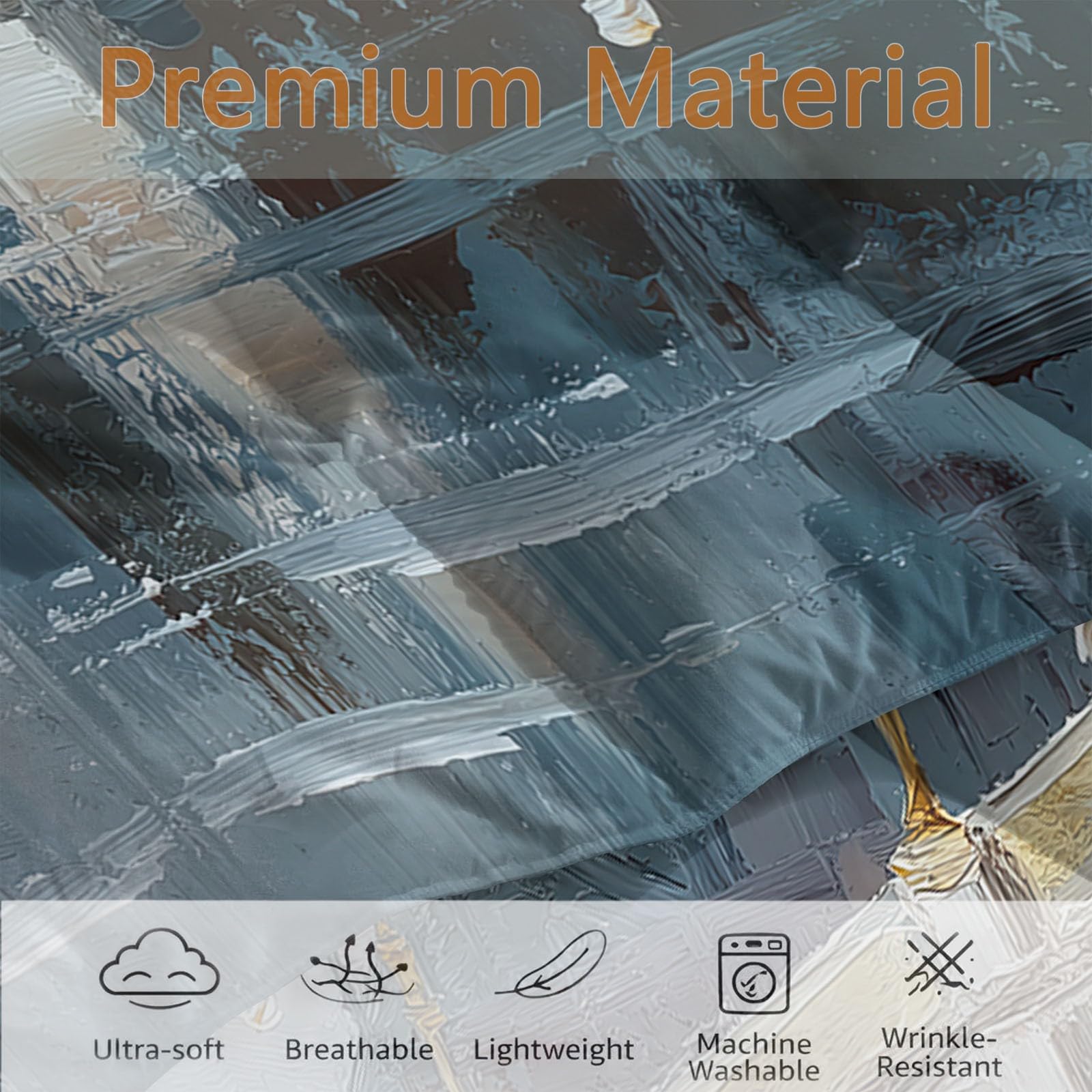 Piumino Reversibile 200x200 cm - Architettura Astratta Ponte - Per l'autunno e l'inverno e per le camere con temperature medie - Tocco Piuma, Caldo, Traspirante, Fiori Bianchi