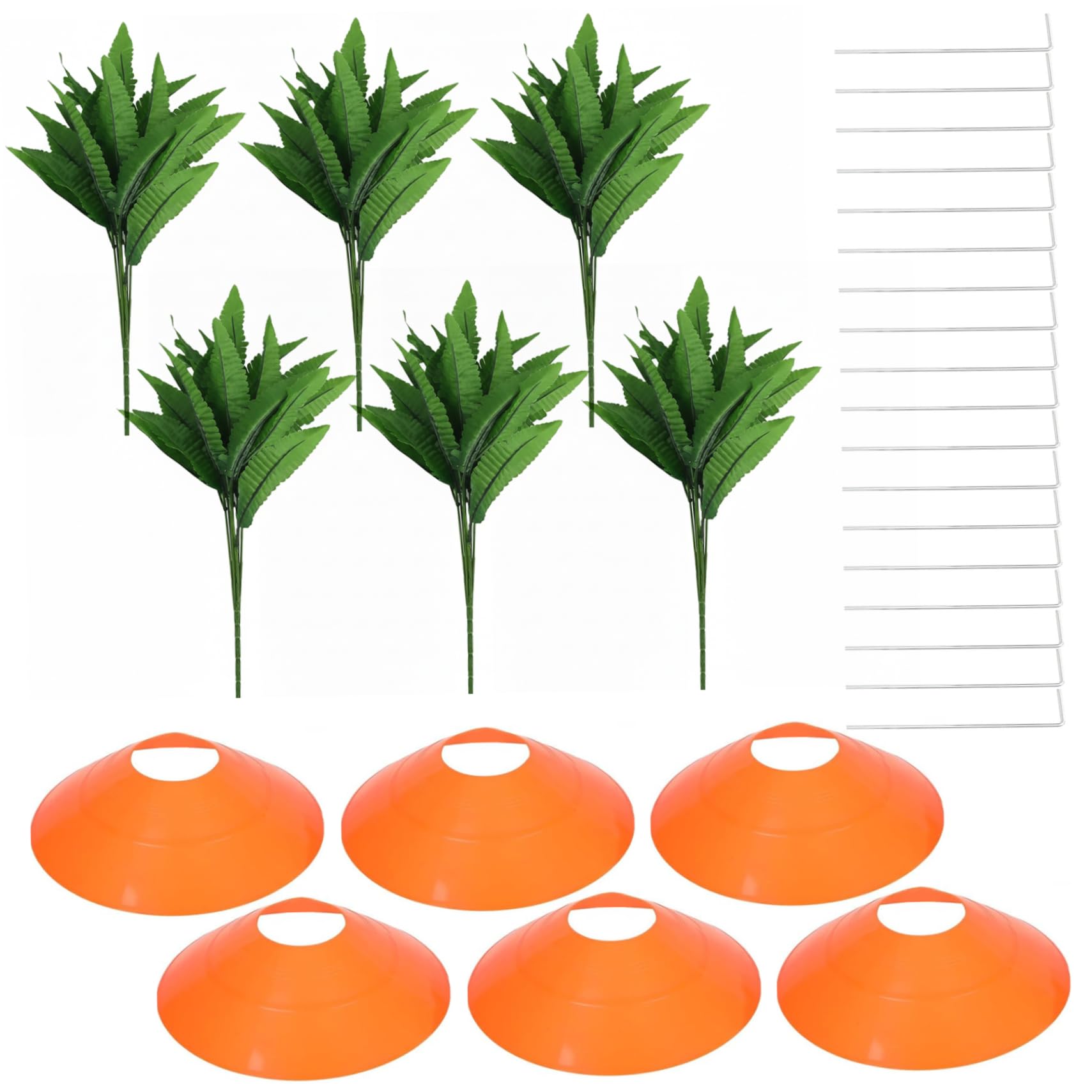 Ginwrek Easter Carrot Decor 6 Set Yard Carrots, Outdoor Easter Yard Decor with Metal Stakes, Faux Carrots for Lawn and Garden Festival
