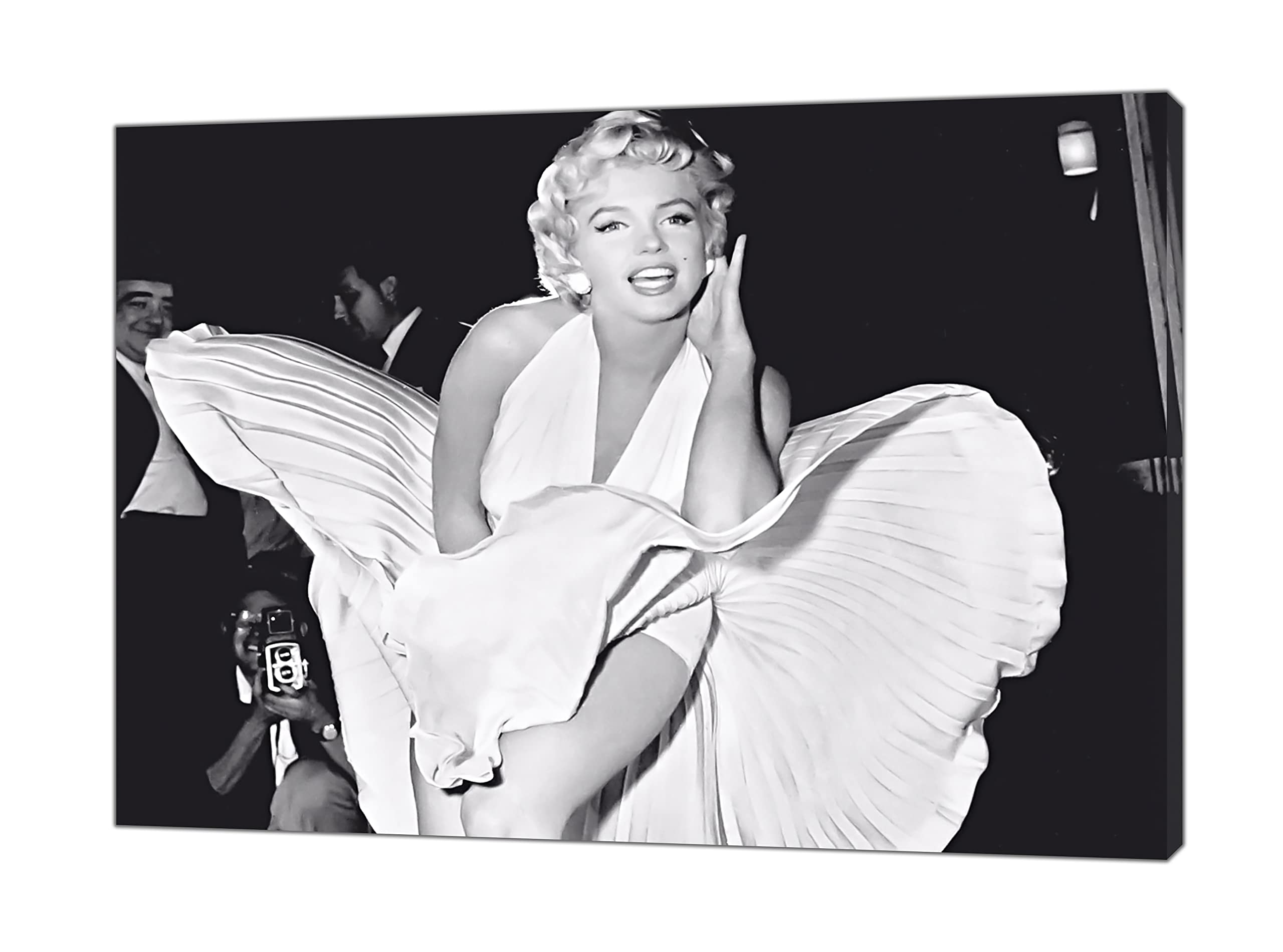 Artsprints Multi Marilyn Monroe Black And White Picture Print On Framed Canvas 40 X 30 Inch-38Mm Depth