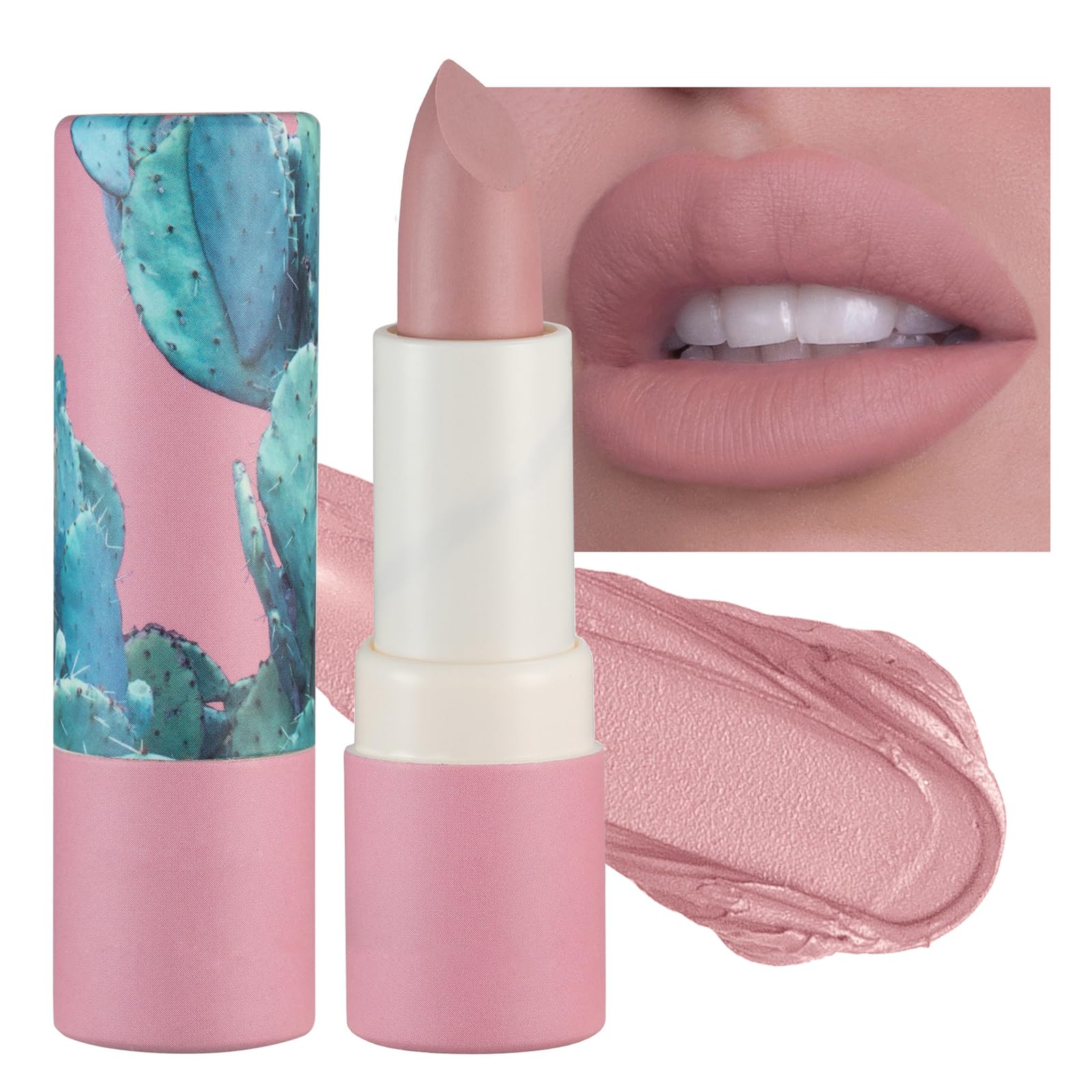 Pale Pink Lipstick,Matte,Smooth,Waterproof,Highly Pigmented Lipsticks（04#Pale Pink）