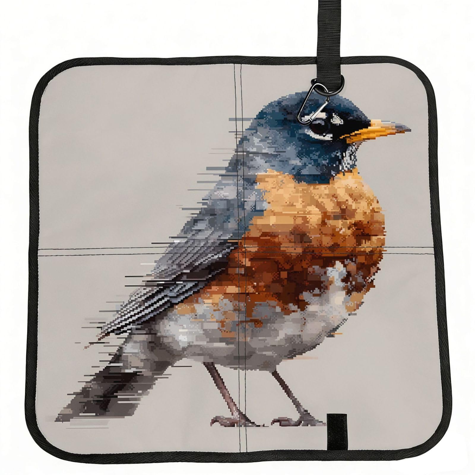 WZYCWB Color block bird Foldable Seating Cushion with Carabiner - Stadium Mat for Camping, Hiking and Outdoor Activities