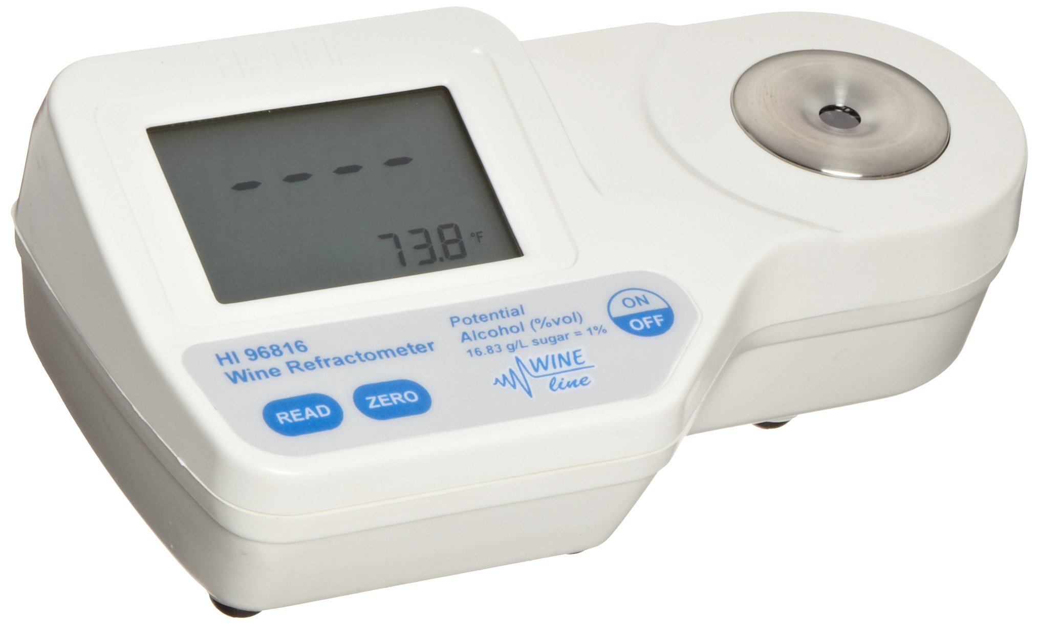 Hanna Instruments hi96816 Digital refractómetro, para la medición de azúcar en el vino, batería de 9 V, 4,9 – 56.8% V/V, 0,2% V/V Precisión, Resolución de 0,1% V/V