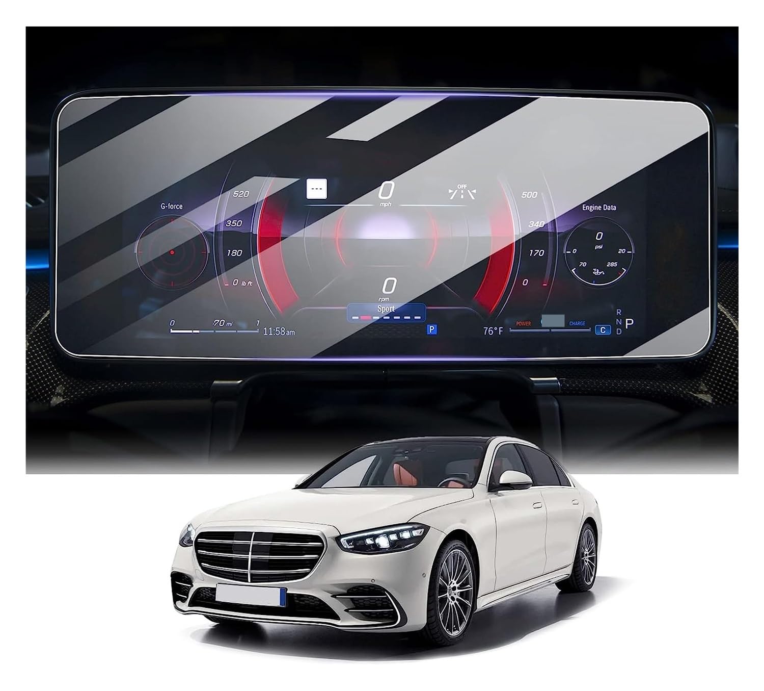 Protecteur film de protection d'écran tactile pour navigation GPS Classe S W223 - 6