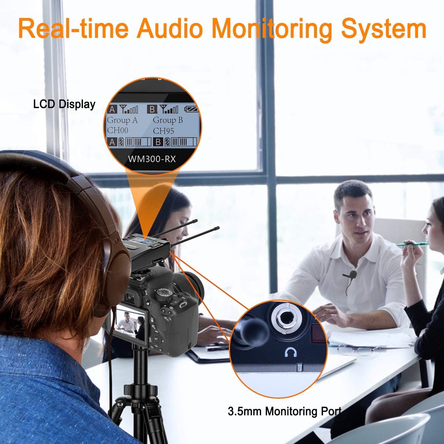 Best Quality 🔥 Wireless Lavalier Microphone, COMICA CVM-WM300C Professional UHF Lapel Microphone Kit for Video Recording, Conference, Speech, Canon Nikon Sony DSLR Cameras, Camcorders and Smartphones (1RX+1TX)