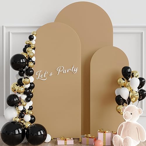 Miniatura 8 de Wokceer Juego de 3 fundas de arco de boda de elastano ajustadas para arco de boda para parte superior redonda, soporte de arco de Chiara para