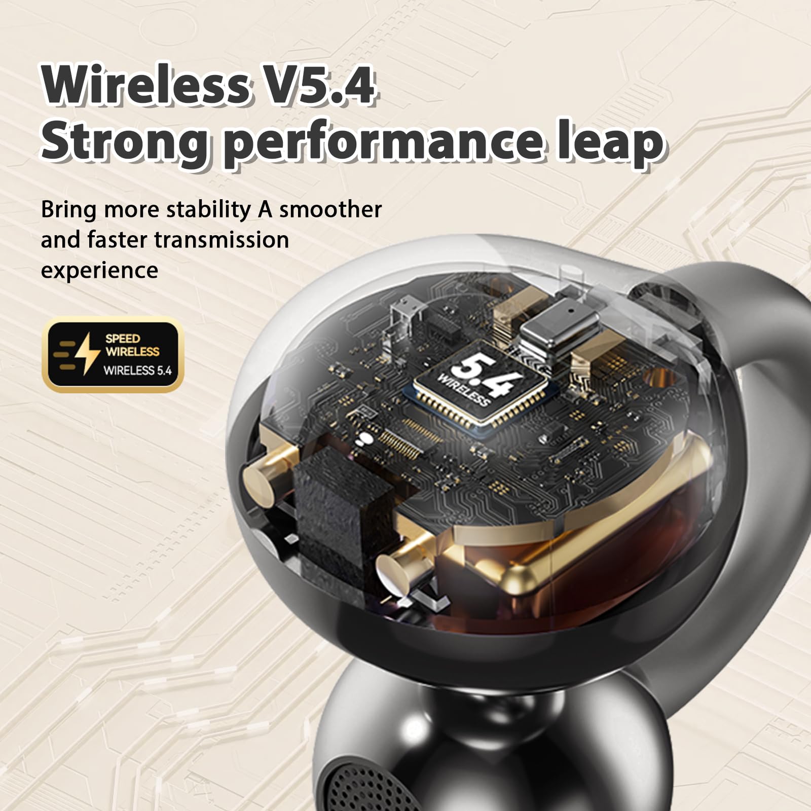 PTHTECHUS Écouteurs Bluetooth sans Fil Sport - Casque Ouvert à Clip, Casque Bluetooth Sport 5.4, 8H Autonomie, 4.3g Léger, Adapté Cyclisme Course à Pied & Gym (9D-3S-M91-Black)