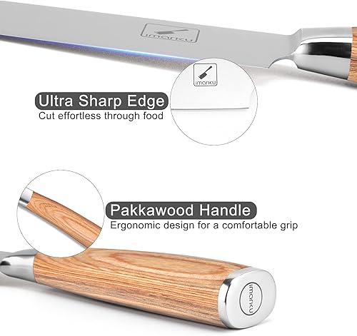 Vista 50 de imarku Cuchillo de chef – Cuchillo de cocina profesional de 8 pulgadas, cuchillo japonés de acero inoxidable de alto carbono, cuchillos de chef