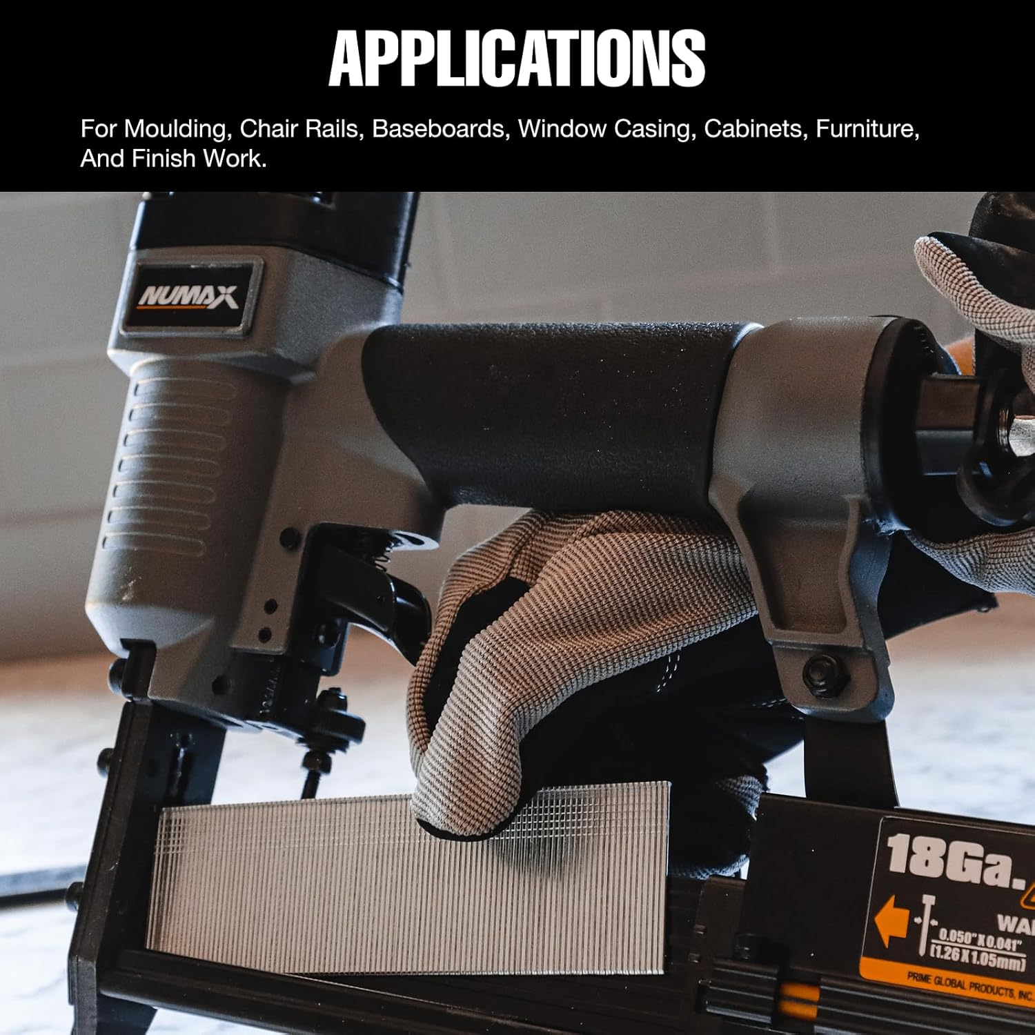 NuMax Pneumatic 3-in-1 Nail Gun | 16 GA & 18 GA Finish Nailer, Brad Nailer, Stapler | Multi-Purpose Air Tool for Trim, Moulding, Baseboards, Furniture, and Home Improvement Projects | SL31