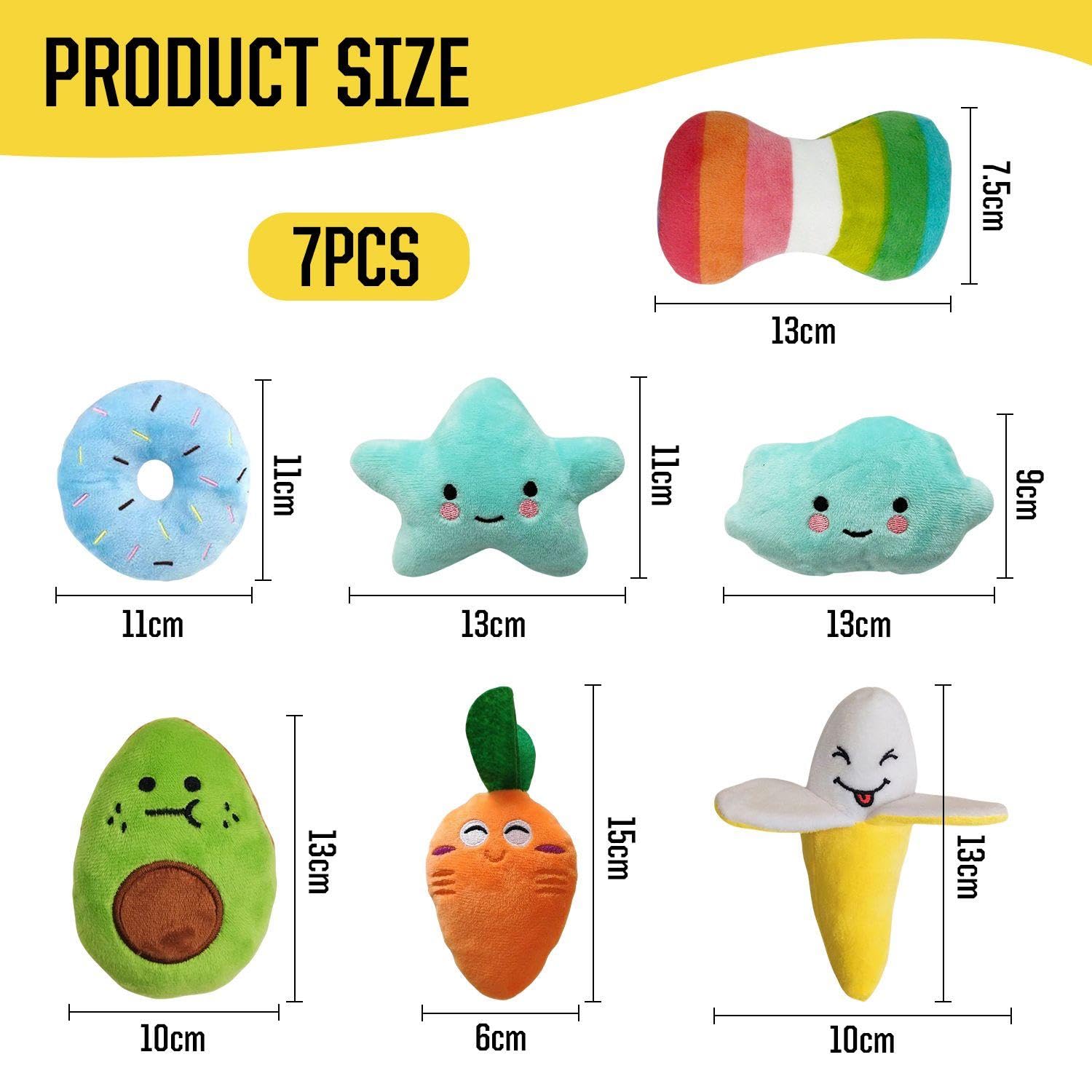 HINFHI 7 Pet Sounding Dolls, Cartoon Plush Toys, Pet Supplies, Creative Chew Toys. - Image 2