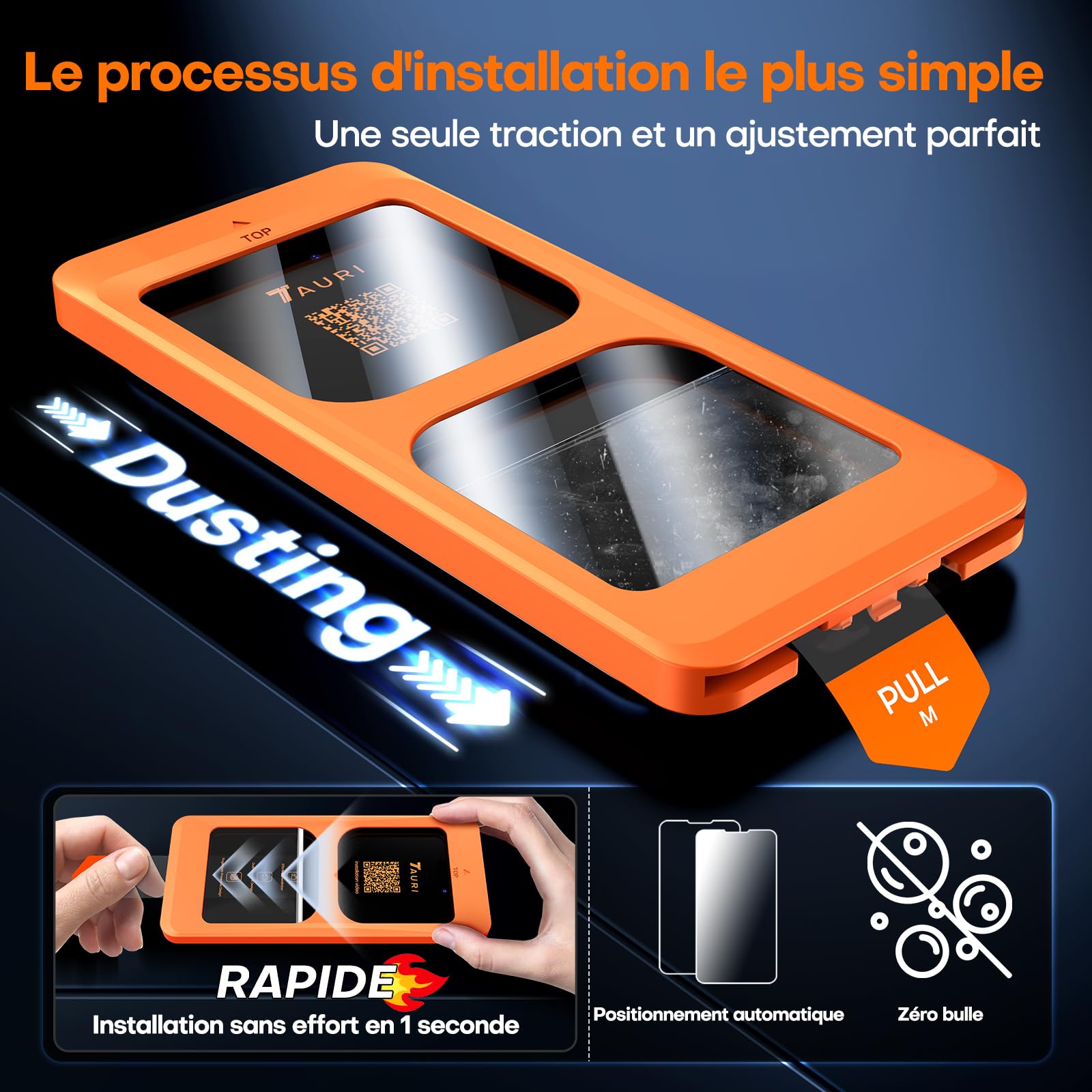 TAURI 2 Pièces Verre Trempé Anti-Espion pour iPhone 16 Pro Max | Dépoussiérage Automatique, Dureté 9H Résistant aux Rayures, Sans Bulles, Protection écran pour iPhone 16 Privacy Film
