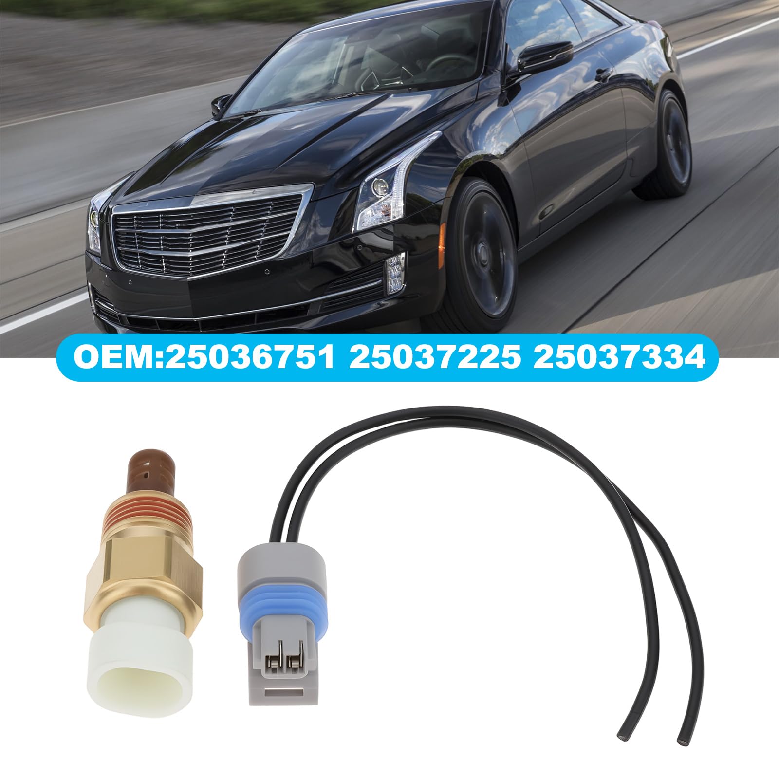 Sensore Di Temperatura Dell'aria Di Aspirazione Con Cablaggio Spina 25036751 Compatibile Con Cadillac Compatibile Con GM