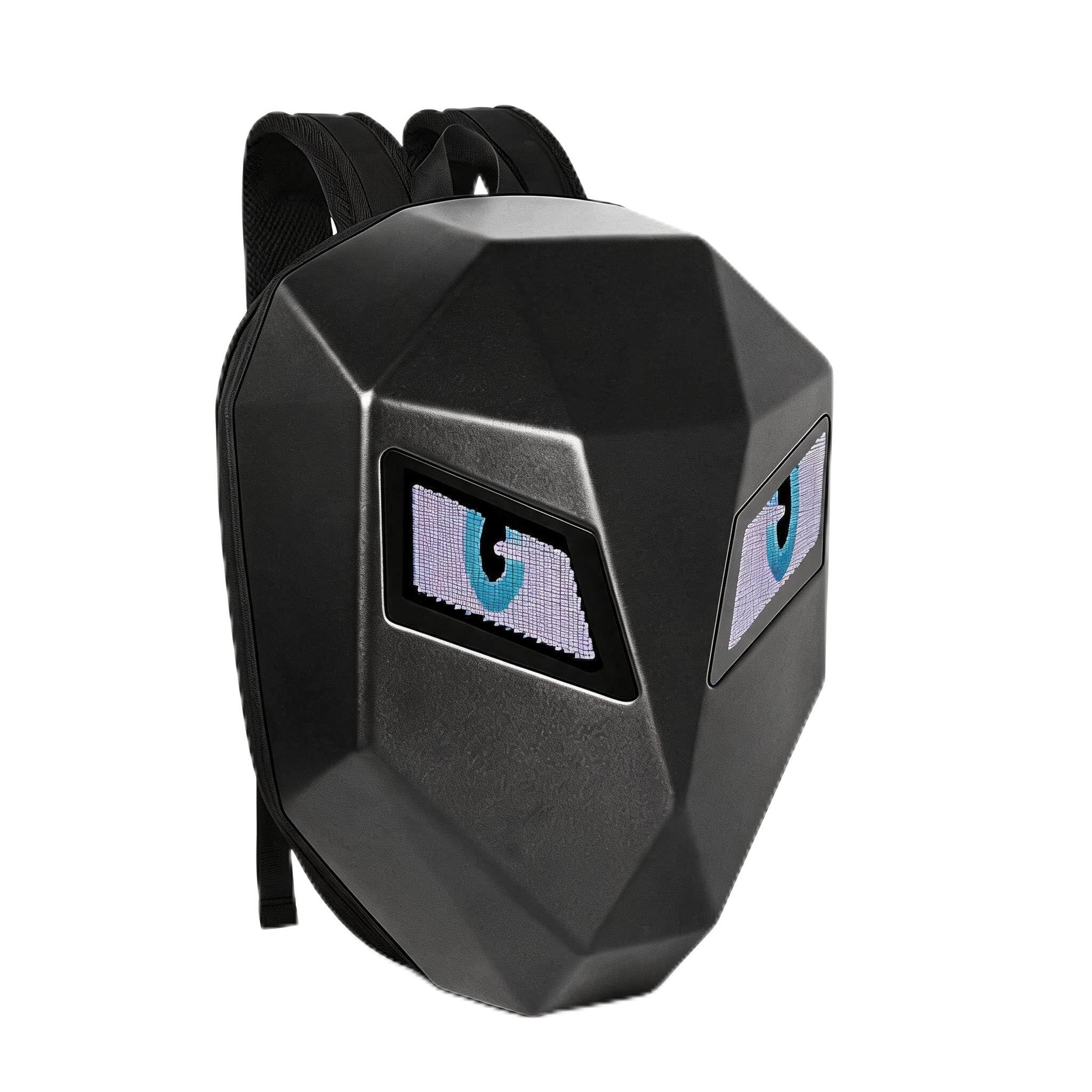 Mochila LED De Cáscara Dura 3D, Mochila para Casco De Motocicleta, Mochila para Motociclista De Hombre, Mochila De Montar A Prueba De Agua con Pantalla A Todo Color Programable