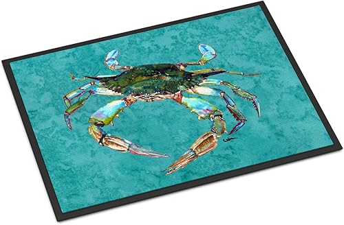 Caroline's Treasures 8657MAT - Tapete de cangrejo de 18 x 27 pulgadas, tapete para puerta delantera, para interiores y exteriores, para entrada,