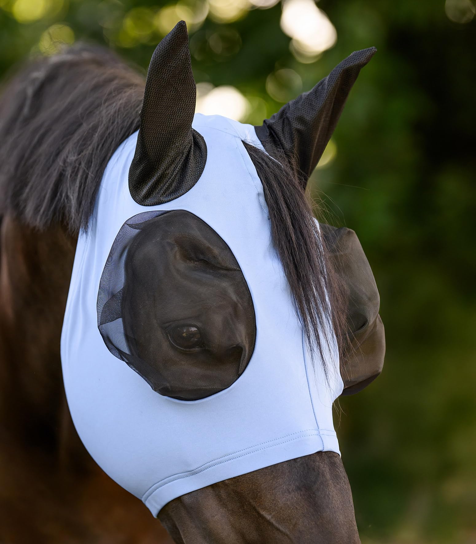 WALDHAUSEN Maschera per mosche Puck Flex, blu pastello, pony