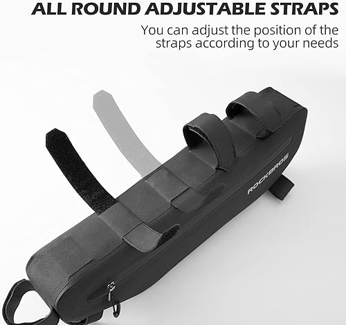 Miniatura 2 de ROCKBROS Bolsa de marco de bicicleta impermeable para bicicleta, bolsa triangular para bicicleta, bolsa de tubo superior, bolsa de almacenamiento de