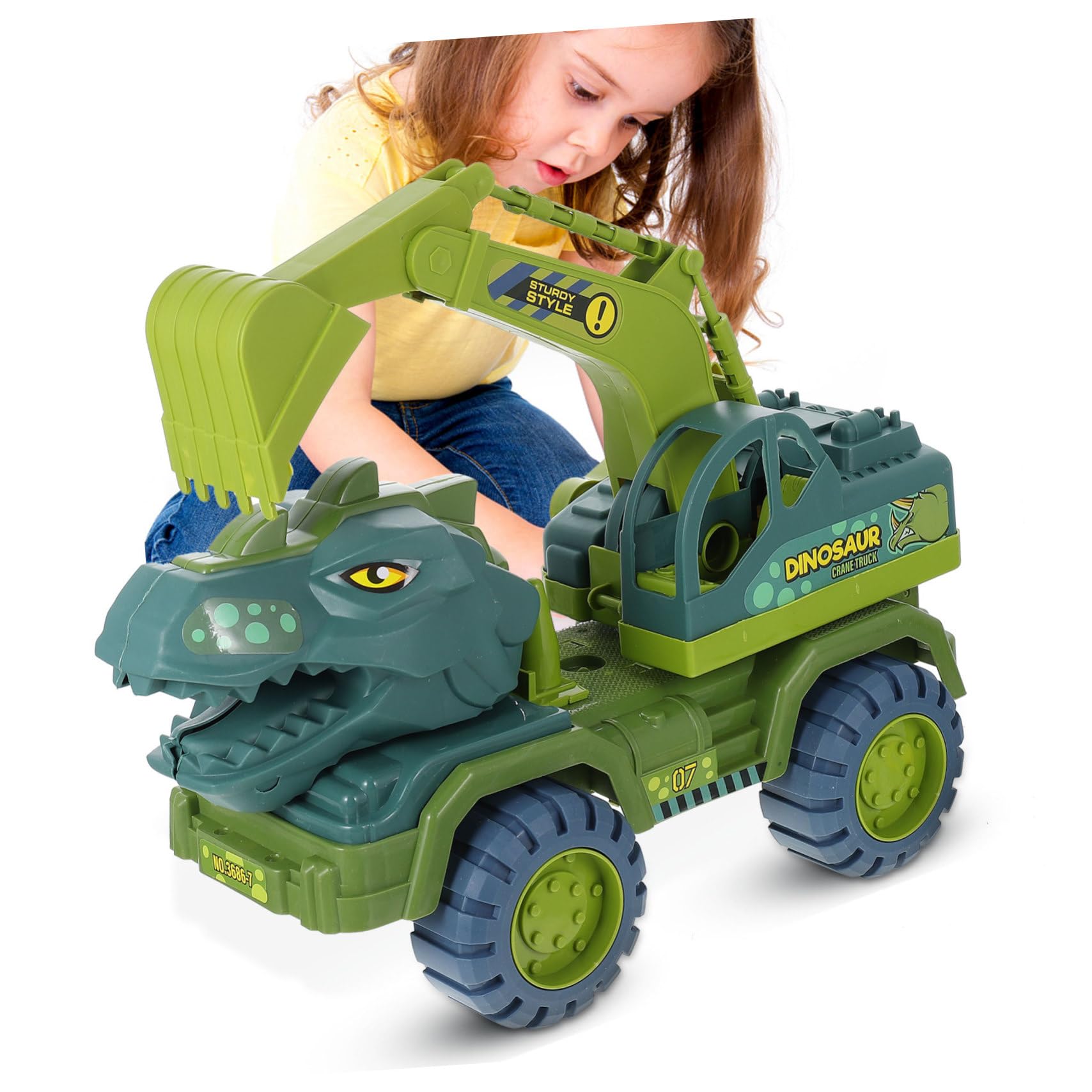 VICASKY Giocattolo Inerziale Dinosauro Grande a Trazione Posteriore per Ragazzo Ragazza, Camion Planante Educativo Modelli di Dinosauri, Stimola Capacità Cognitive e Gioco Interattivo