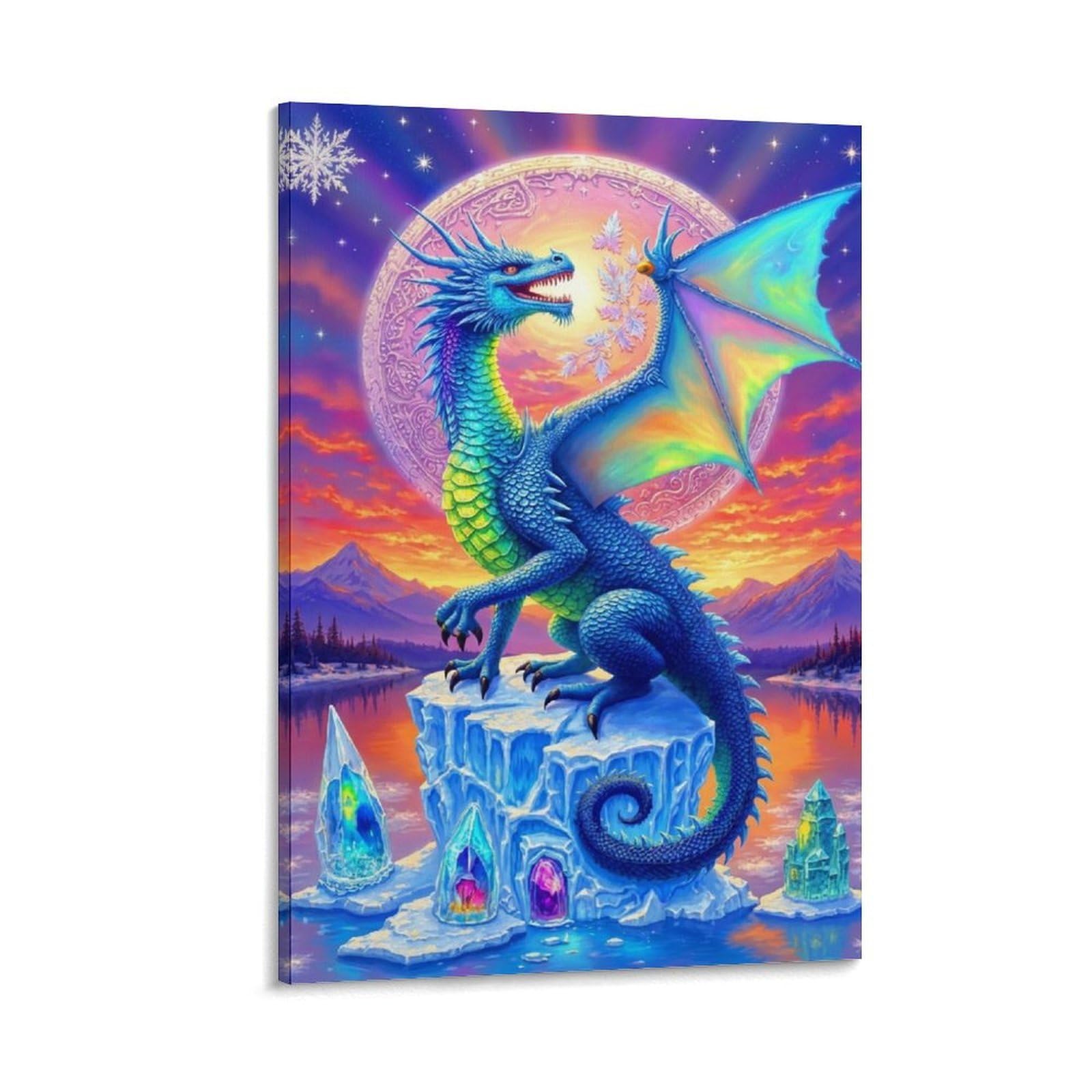 DHBANEIOK Fantasy Dragon Art_4 Poster Artwork Giclee Canvas Prints Modern Wall Art Picture Wall Hanging for Bathroom Wall Decor 20x30inch(50x75cm)