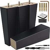 Vista 17 de Patas cuadradas premium de muebles en negro (kit de instalación completa) - Elige tu