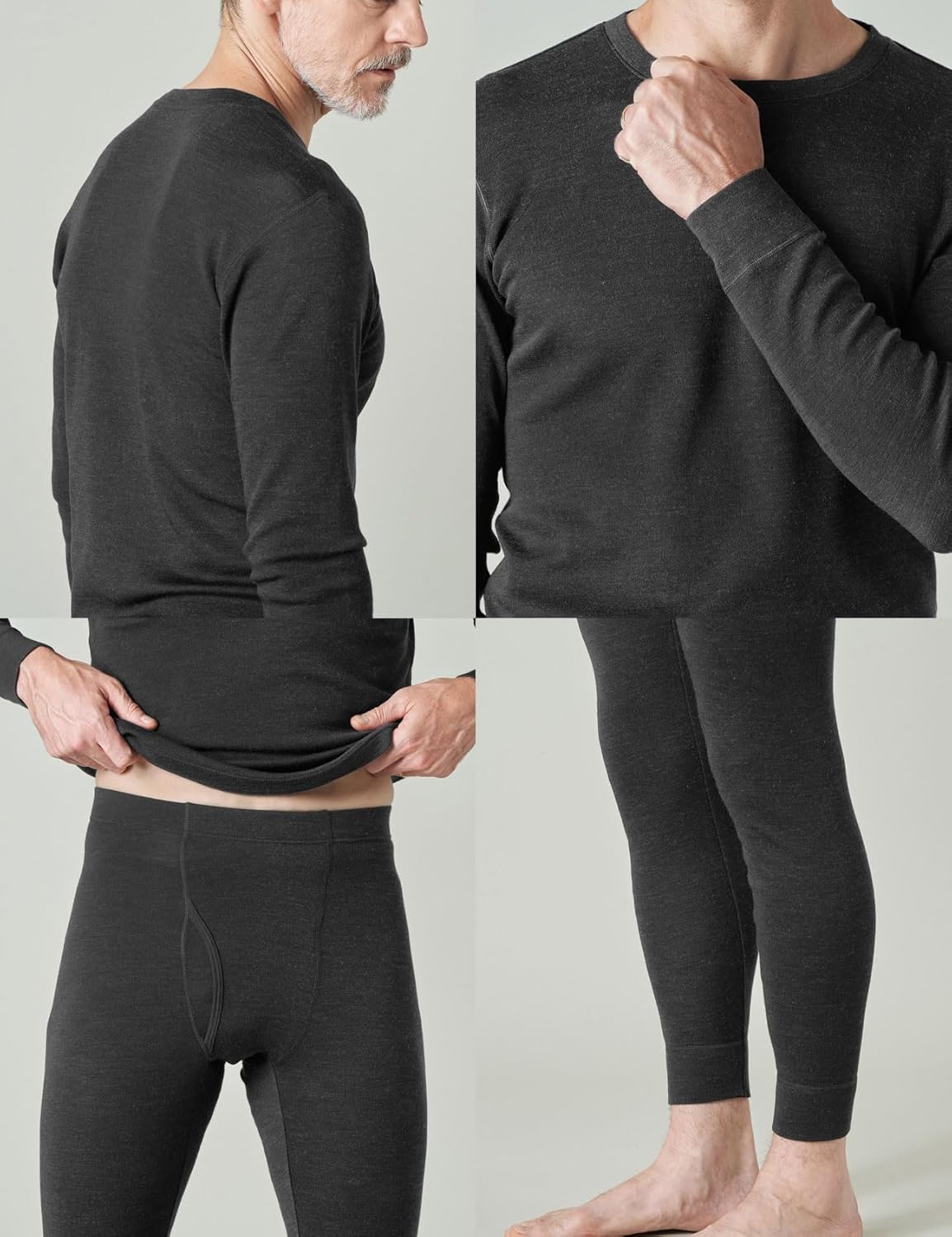 LAPASA Men's 100% Merino Wool Base Layer Set Lightweight Midweight Thermal Underwear Activewear Long John Top Bottom M31/M126 - Image 4