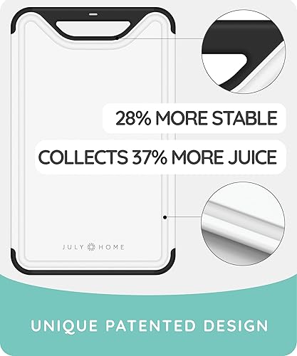 Vista 15 de Juego de 3 tablas de cortar de plástico para cocina, tablas de cortar aptas para lavavajillas con ranuras para jugos para carne, verduras, mango
