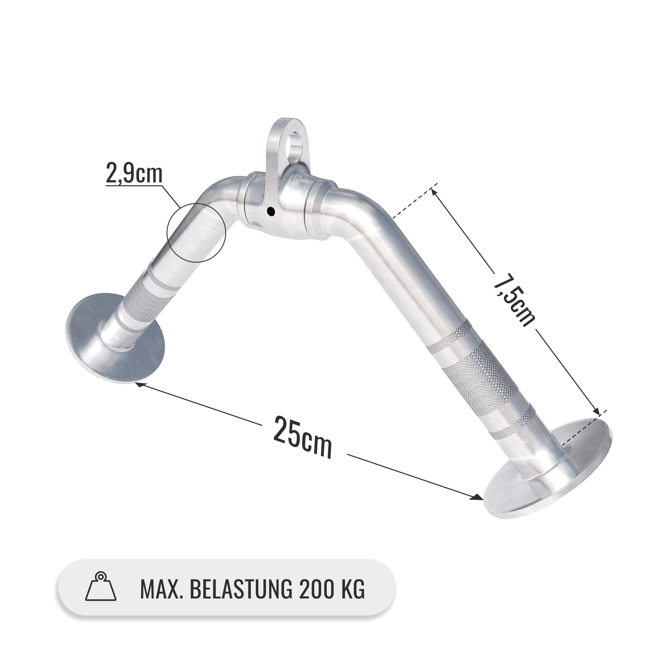 GORILLA SPORTS® Barra Tricipiti a V, 200 kg, Acciaio Cromato, Girevole