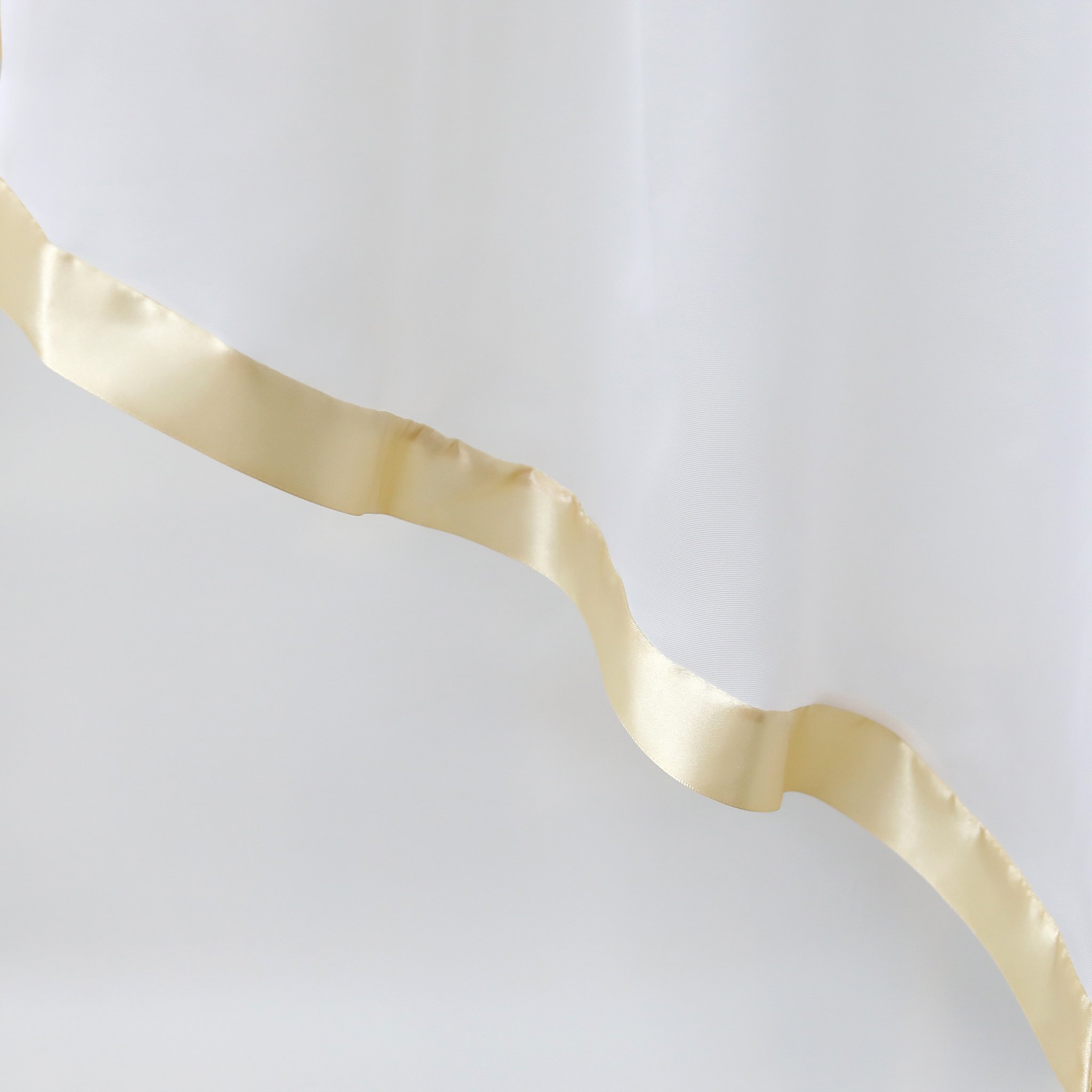 Yujiao Mao Rideau brise-bise avec ruban de satin dans un emballage à lettres, mode avec galon fronceur, sable H x l 145 x 300 cm