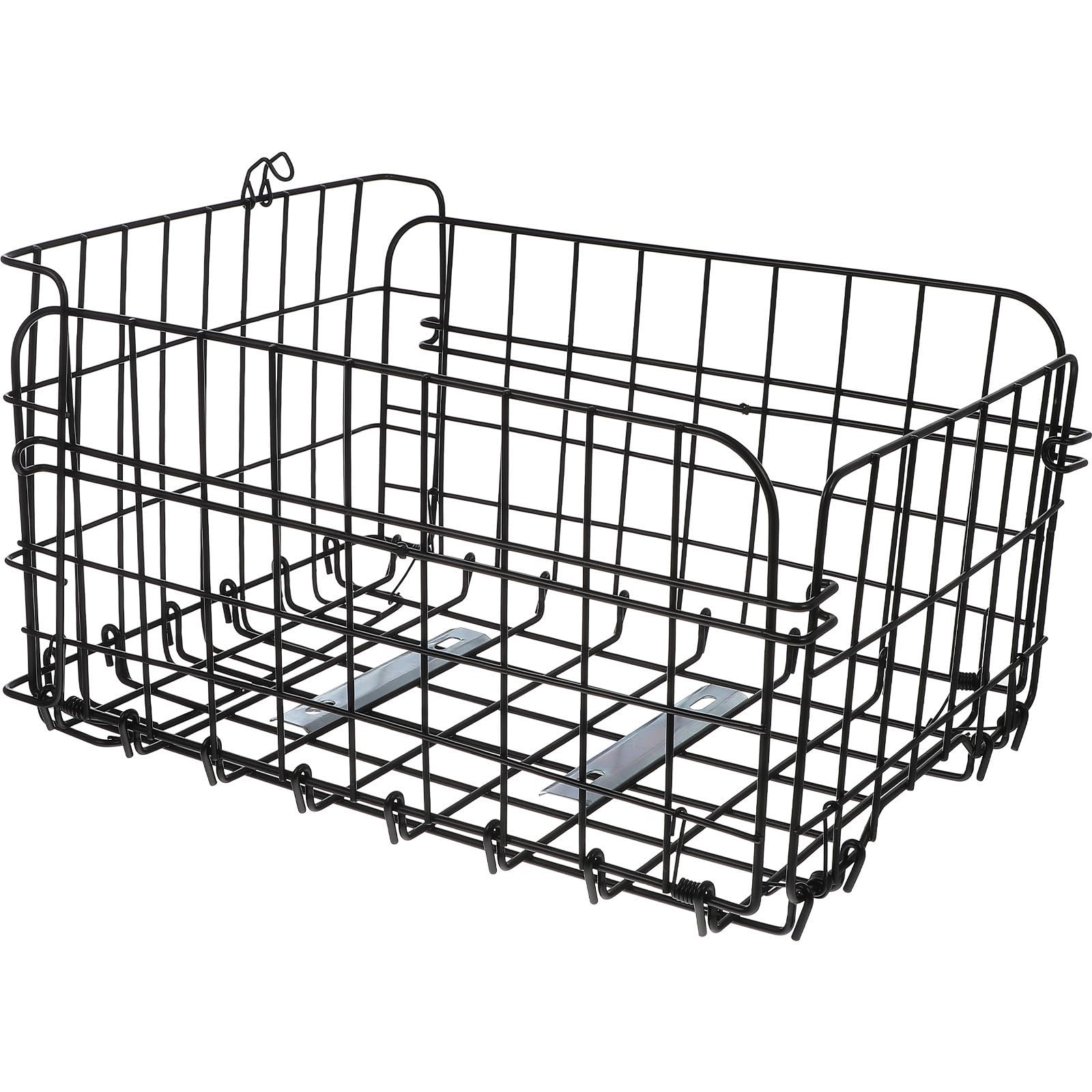 GALPADA Panier Stable et Sûr à Vélo Pliant Noir en Fil d'acier pour Vélo Accessoires Pratiques et Rangement pour Usage Extérieur