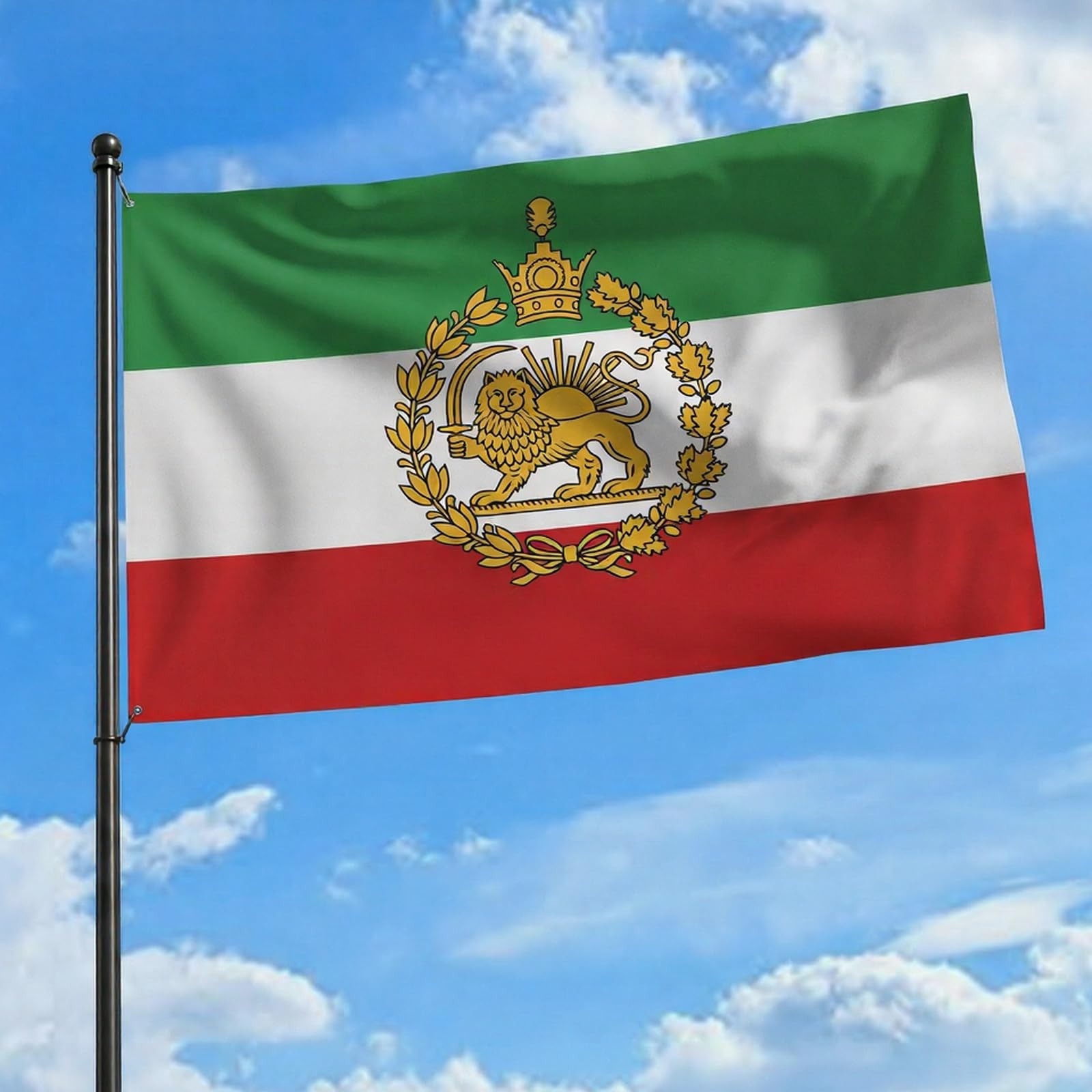 Custom Old Historic Iran Iranian Flag 3x5 Ft, Polyester Single or double-sided HD Printing Iranian Persia Personalised Flag Banners and Signs with Text, Grommets for Easy Indoor and Outdoor Display — image 1