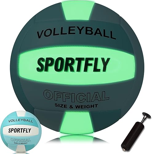 Miniatura 1 de Official Size 5 Glow in The Dark Volleyball, Fluorescent Light Night Volleyball Soft Indoor Outdoor Gift Night Ball for Game Gym Training Beach Play