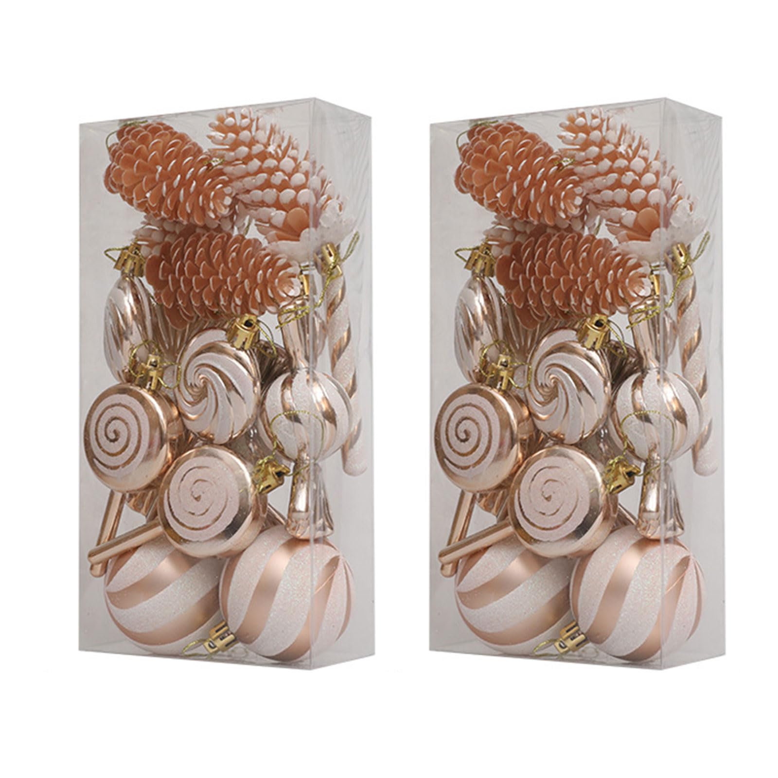 Elnwnnkc Christmas Decoration Christmas Hanging Ornament Set Pinecone Finish Baubles for Tree and Home Decors Hangings