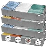 Closet Organizers and Storage - Maximize Space with Under Bed Storage Containers & Clothes Storage - Ideal Closet Organizer, Toy Storage Organizer & Underbed Storage (Grey, 4 Pack)