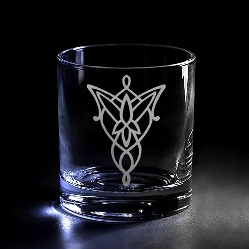 Miniatura 20 de MAPA DE LA TIERRA MEDIA Grabado en vidrio Whiskey Rocks de 10.5oz | Tierra Media Tolkien Magos Elfos Orcos Enanos Mitología de fantasía | Diseños