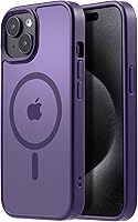 Vista 47 de Funda magnética para iPhone 15, resistente a las caídas, sensación de piel mate, a prueba de golpes, delgada, negro mate