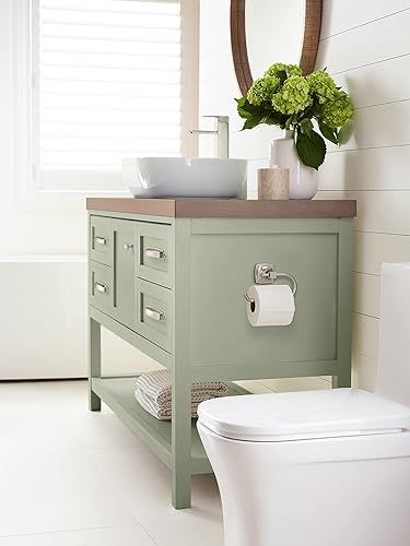 Miniatura 3 de Amerock BH36091G10  Soporte de papel higiénico de un solo poste de níquel cepillado  7-116 pulgadas (7.047 in) de longitud Soporte para papel