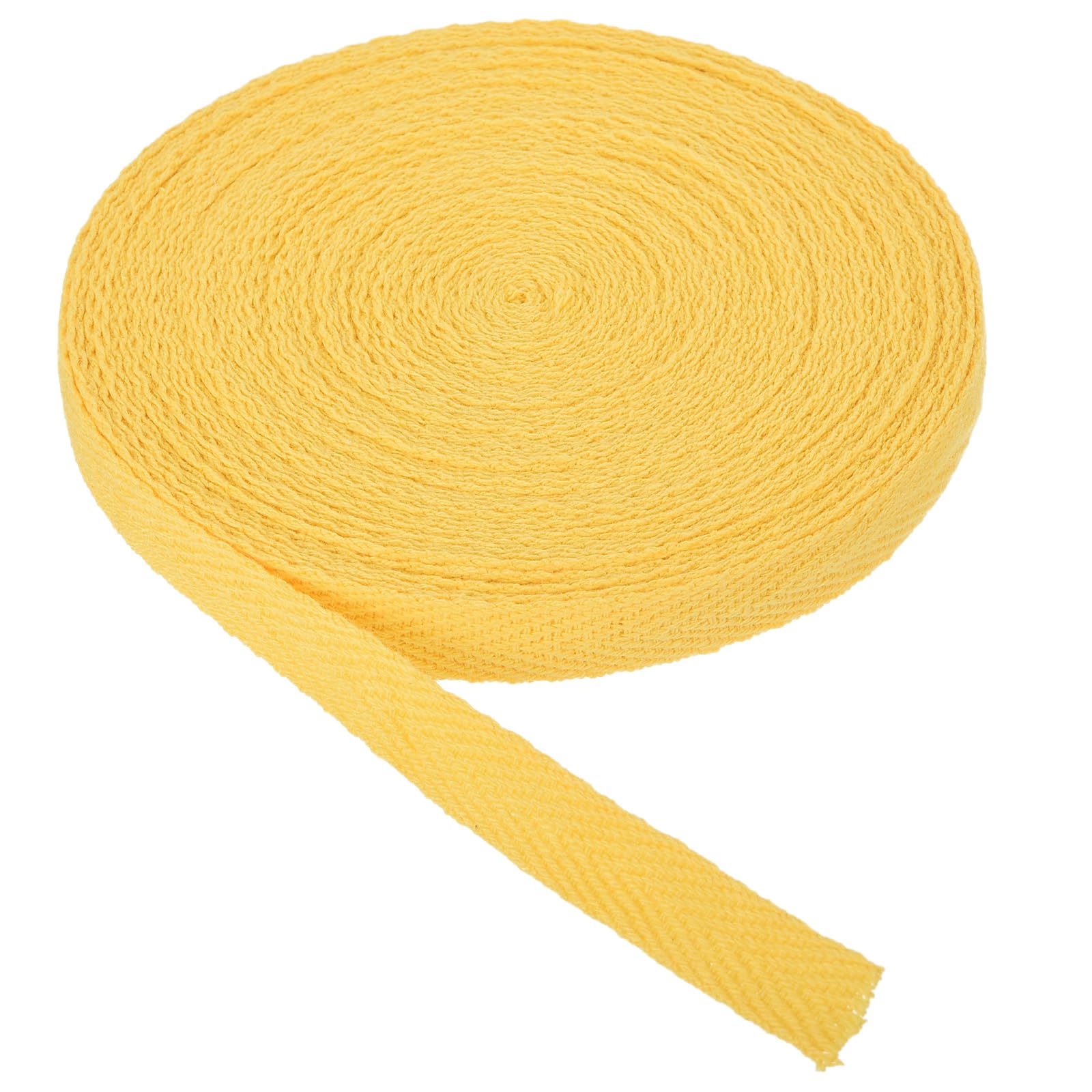 PATIKIL Cotton Twill Tape 10mm(3/8 Inch) 10 Yards Cotton Ribbon Bias Binding Tapes Herringbone Webbing Trim for Sewing Gift Wrapping Craft DIY Bright Yellow