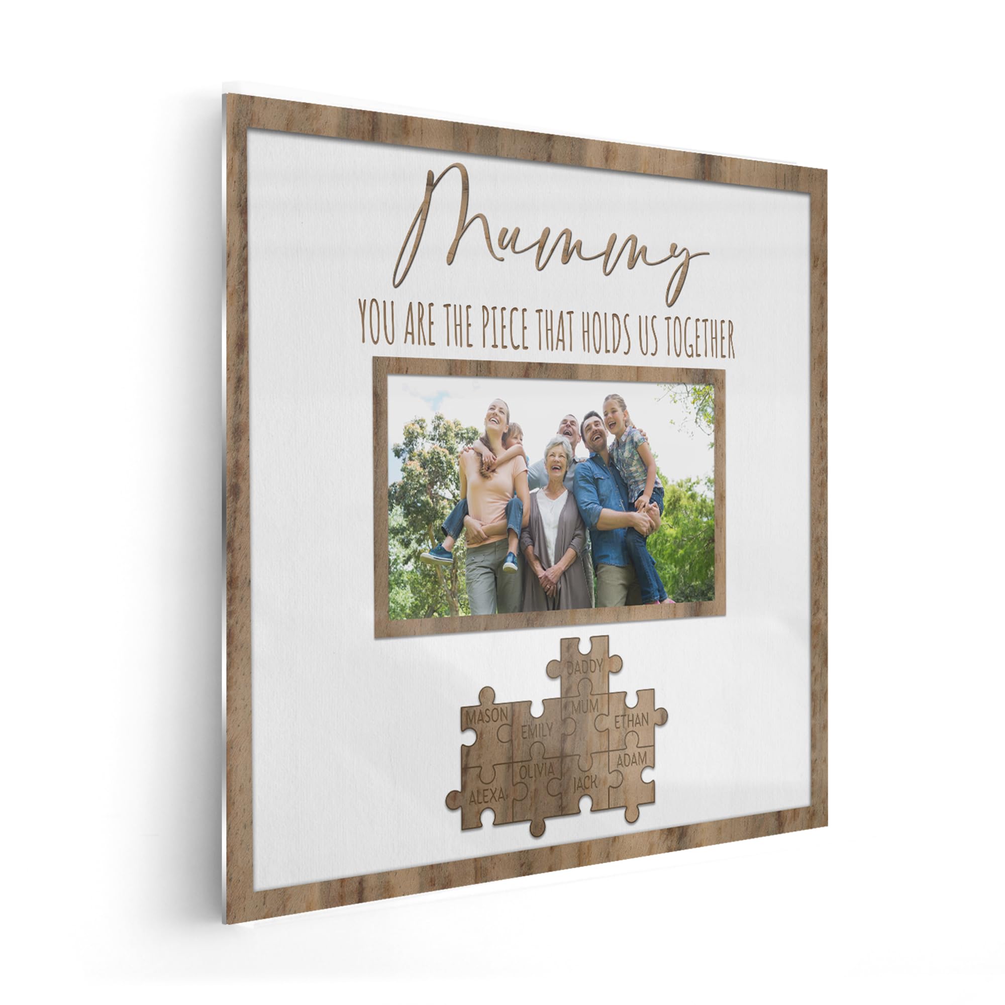 Print Maniacs Walnut Heart Personalised Mothers Day Gifts For Mum From Daughter & Son, Personalised Picture Frame With Photo, Customised Photo Frame In Aluminium, Personalised Birthday Gifts For Mum, Baby, Kid, Family