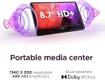 Lenovo Tab One - 2025 - Tablette - 2 haut-parleurs avec Dolby Atmos - Écran HD IPS de 8,7 po - 4 Go de mémoire - 64 Go de stockage - MediaTek Helio G85 - Étui folio inclus - Luna Grey