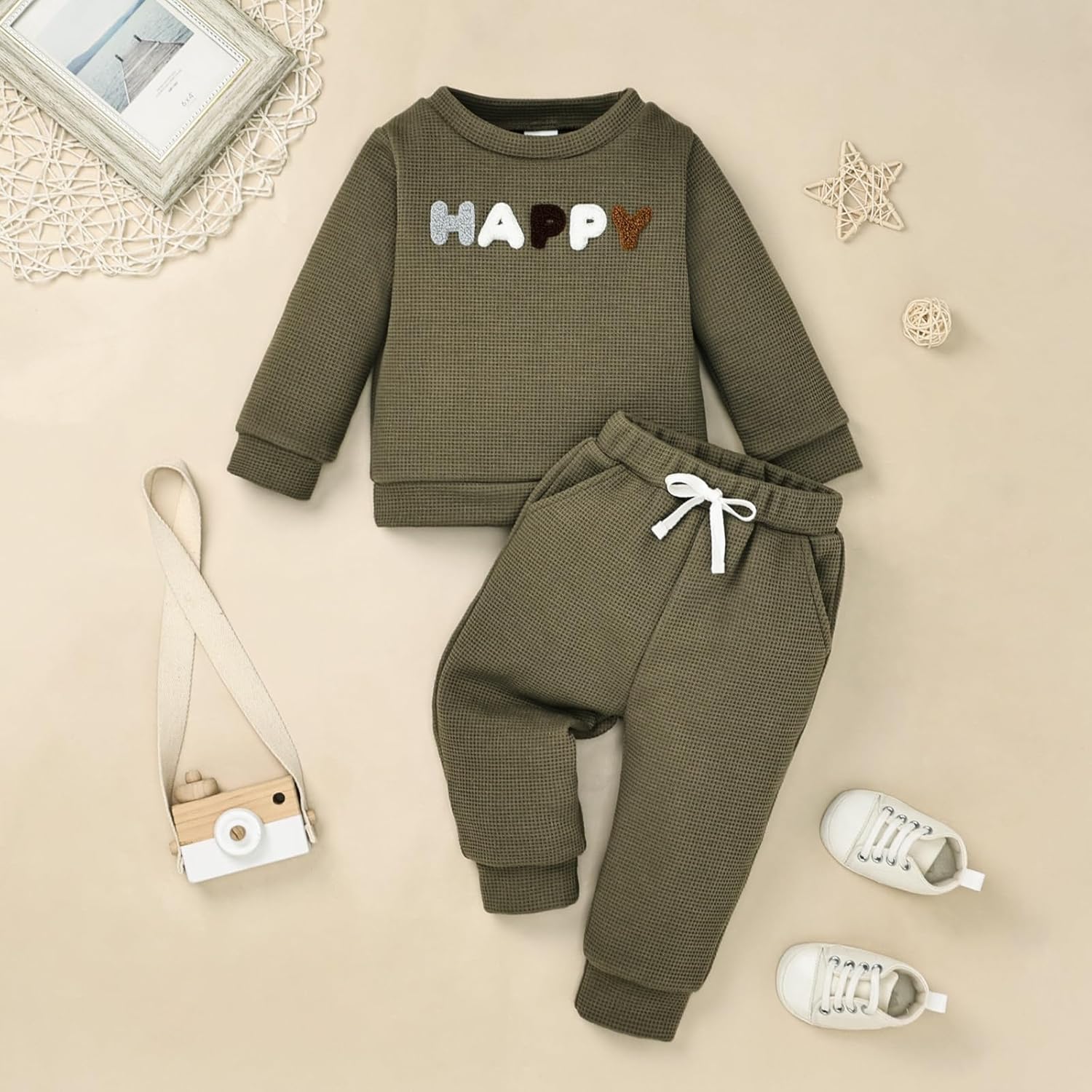 Toddler Baby Boy Clothes Letter Crewneck Fall Boy Winter Outfits Sweatshirt Long Sleeve Pants Clothes Set 6 Month-4T - Image 2
