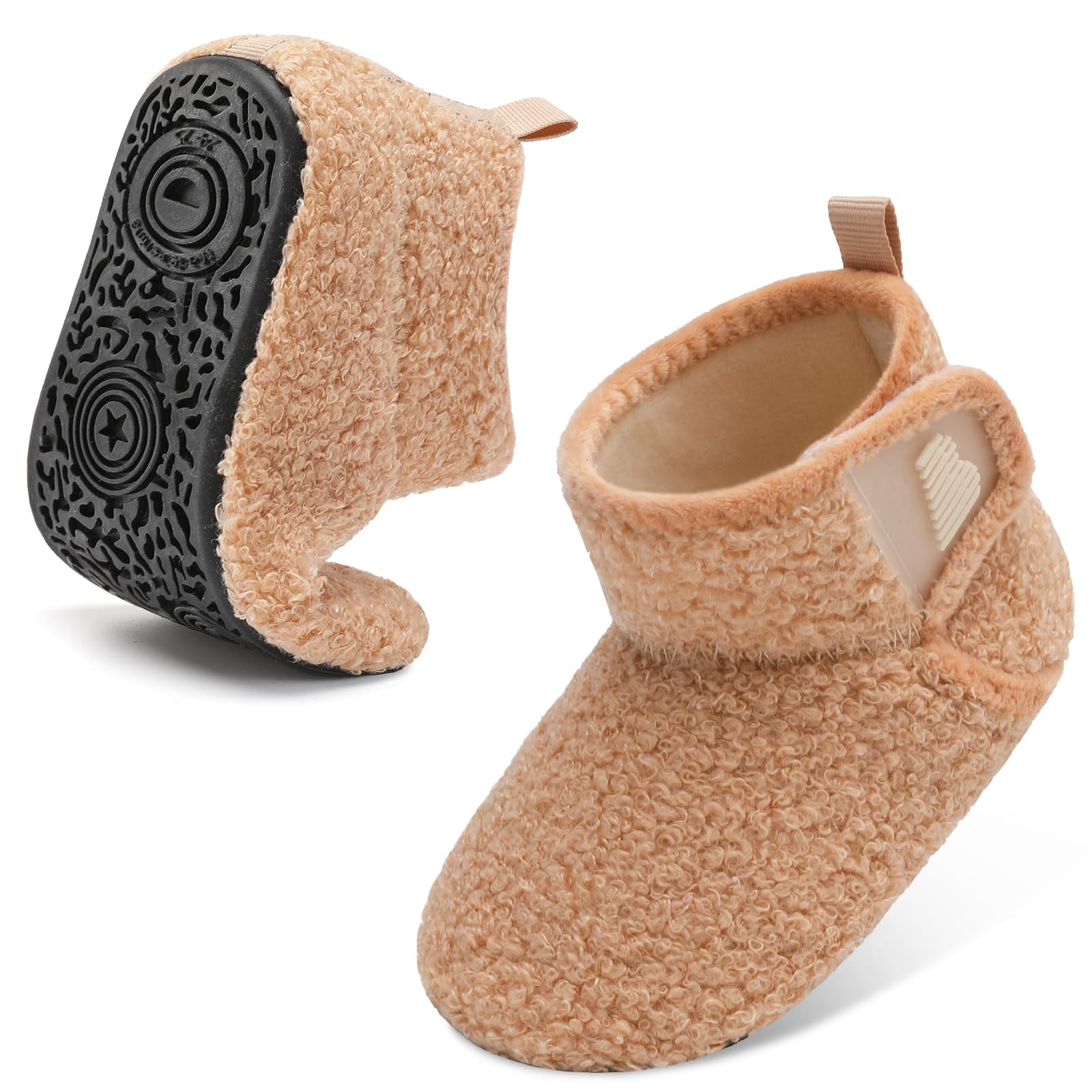 Toddler Slippers Girls Boys House Shoes Baby Winter Booties Plush Cozy Kids House Slipper Warm Lightweight Infant Walking Shoes Socks