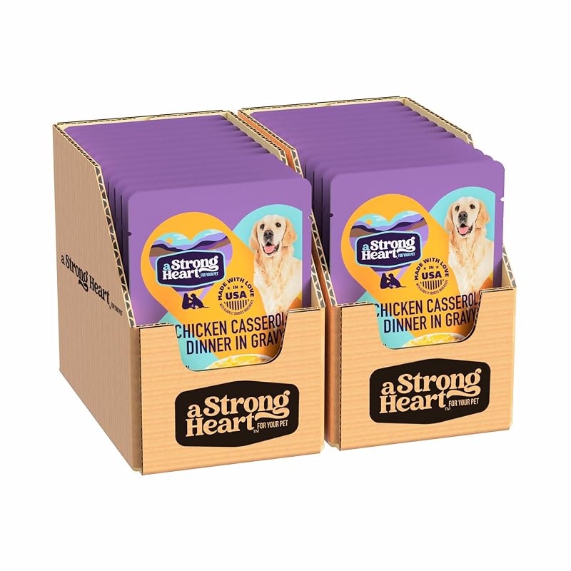 Ração úmida para cães Strongheart com frango ao molho, sachês – Pacote com 24