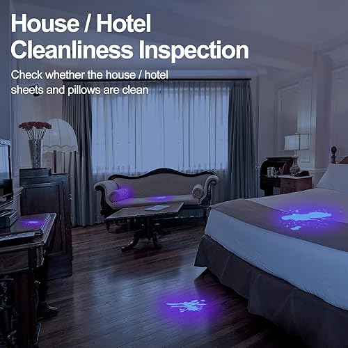 Miniatura 3 de Vansky Linternas UV de luz negra ultra brillantes 100 LED 395 nm detector de luz negra ultravioleta para orina de perro gato mascotas manchas secas