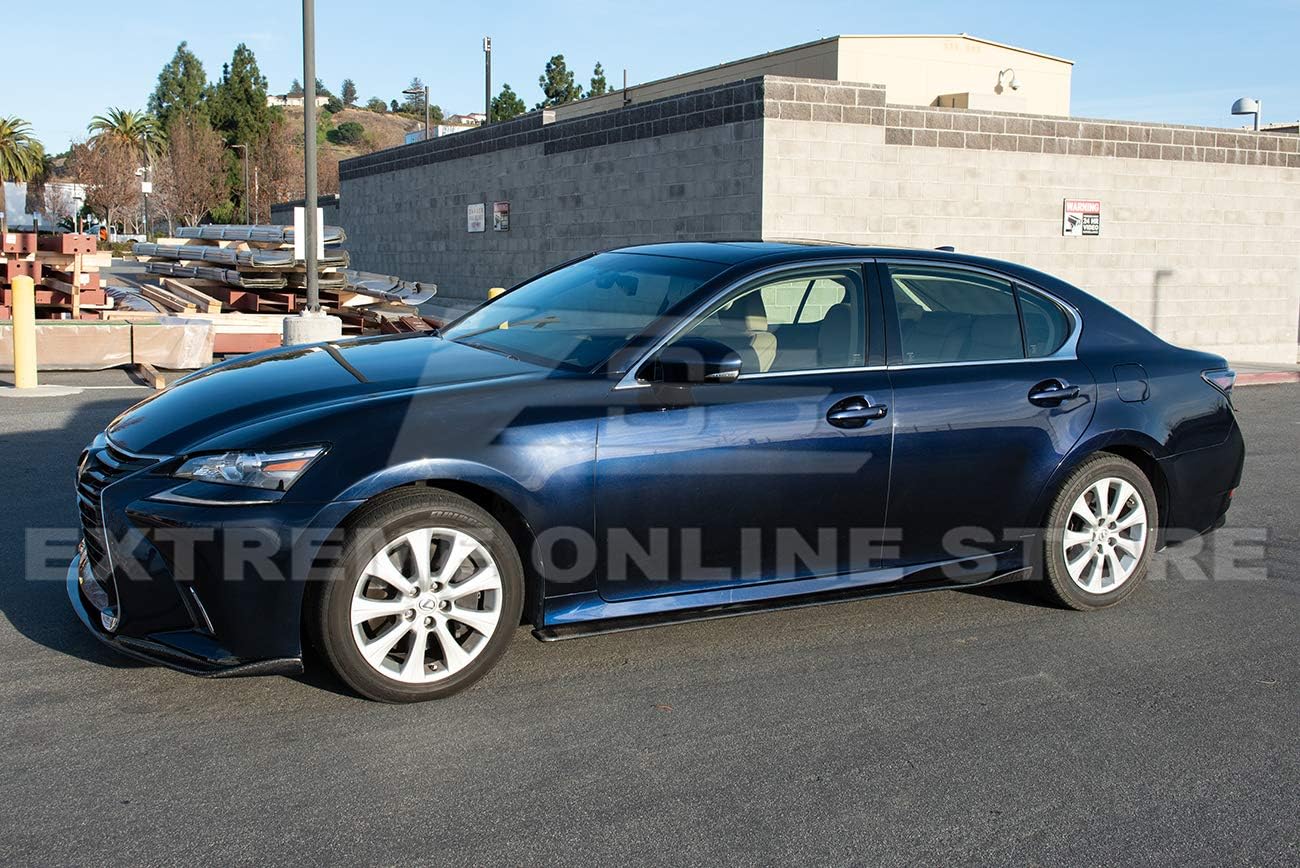 Replacement For 2013-Present Lexus GS-Series JDM Lexon Style CARBON FIBER Side Skirts Rocker Panel Extension