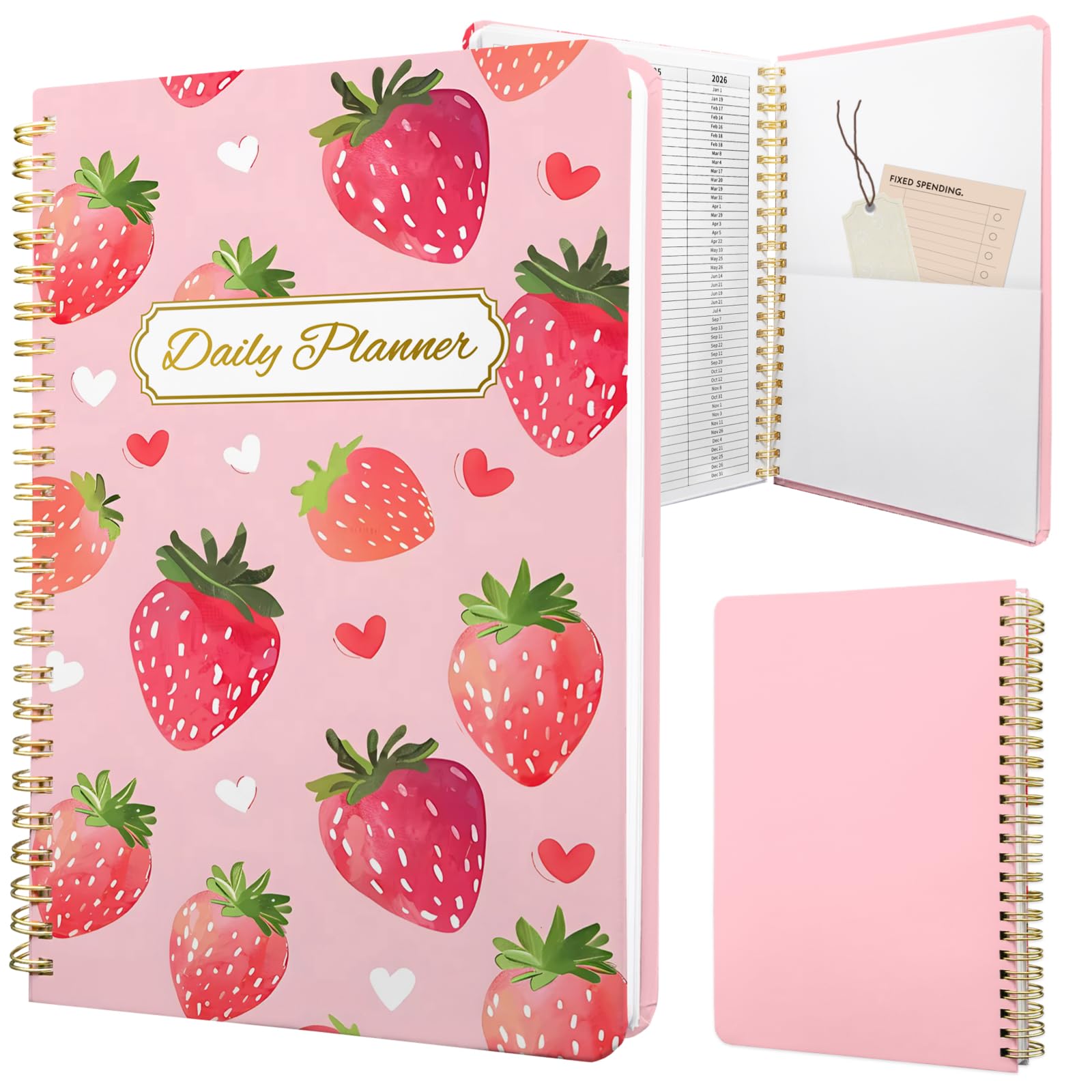 Stanoha Undated Daily Planner - Spiral Notebook 80 Days One Day Per Page, Hourly Schedule, To-Do List, Notes, Everyday Planning Task, A5 Hardcover