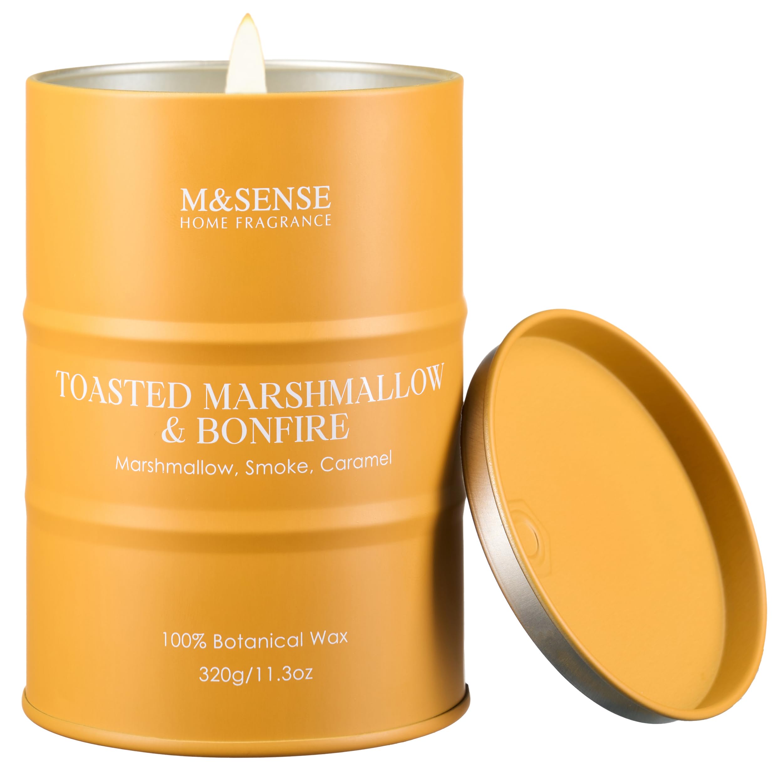 M&amp;SENSE Toasted Marshmallow Scented Soy Fall Candles, 11.3 oz