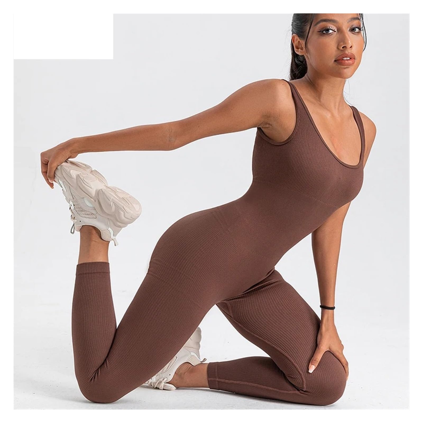 Monos Ajustados de Manga Larga for Mujer, for Yoga, Acanalados, Deportivos, Informales, con Cuello Cuadrado, for Club y Ropa de Calle.